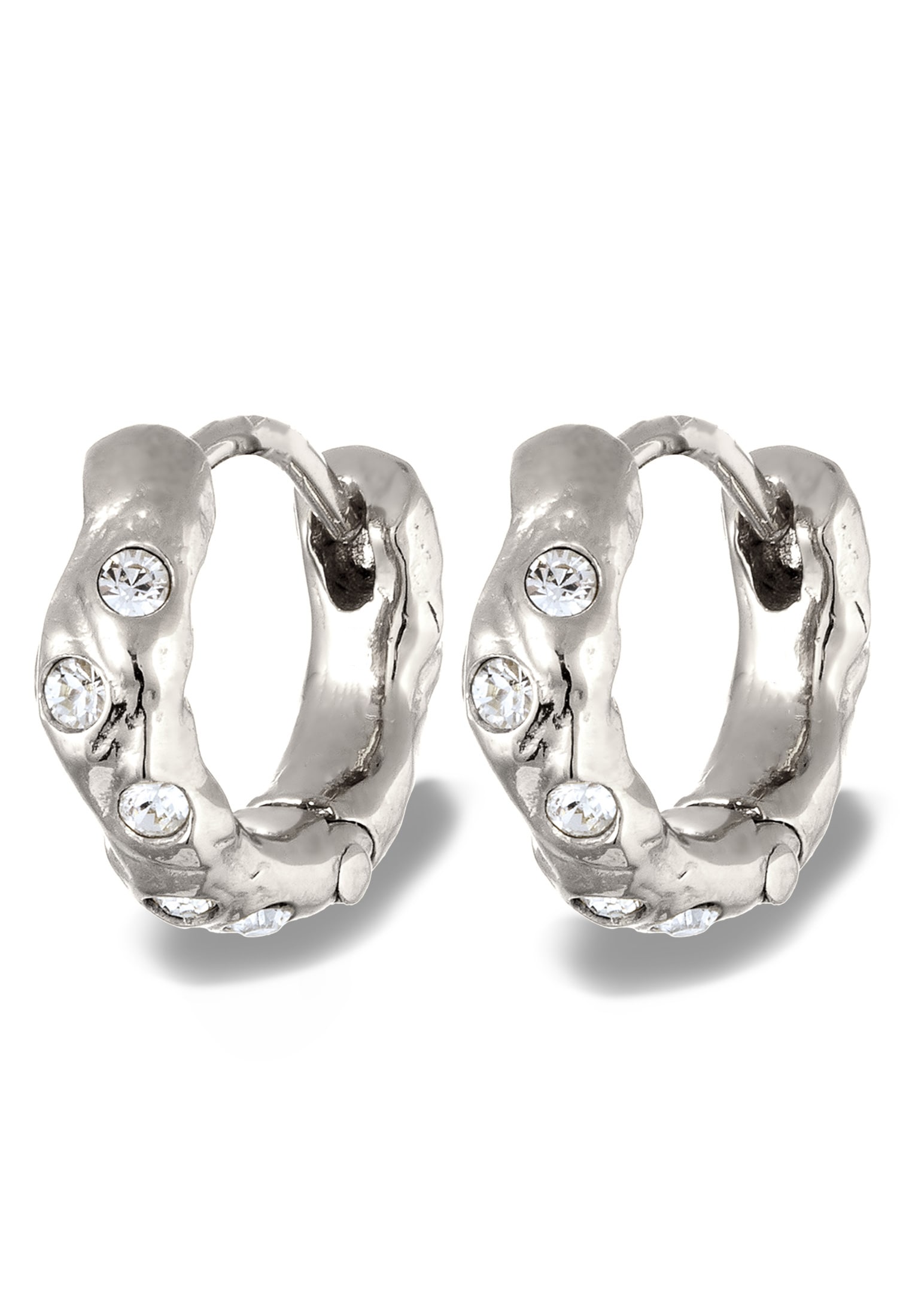Elli Paar Creolen »Ohrringe Creolen Weiß 925 Sterling Silber, mit Kristallen von Swarovski(R)«