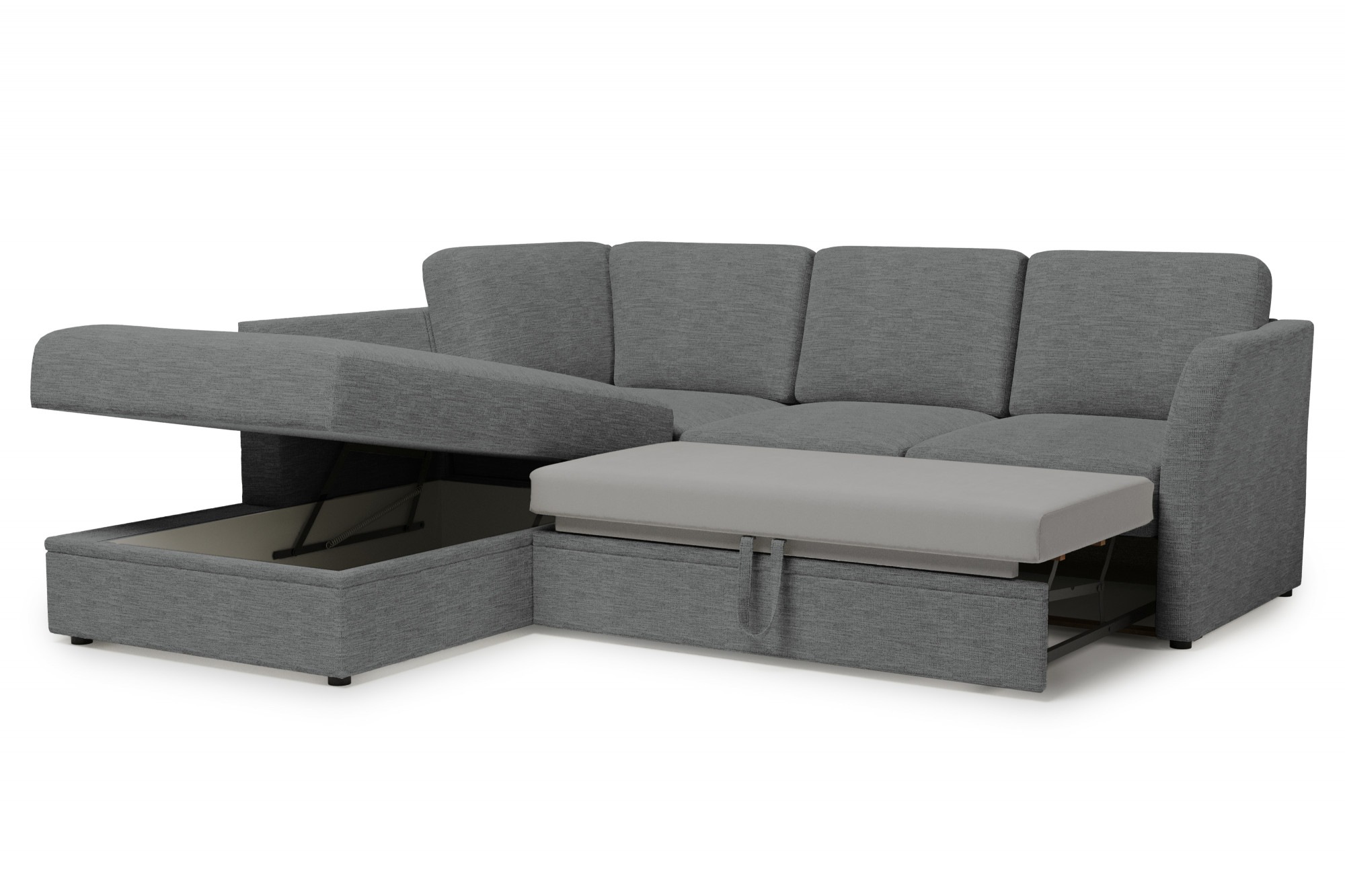 Home affaire Ecksofa »Lavars, L-Form, Schlafsofa«, mit Bettfunktion und Stauraum, in zwei verschiedenen Bezugsqualitäten