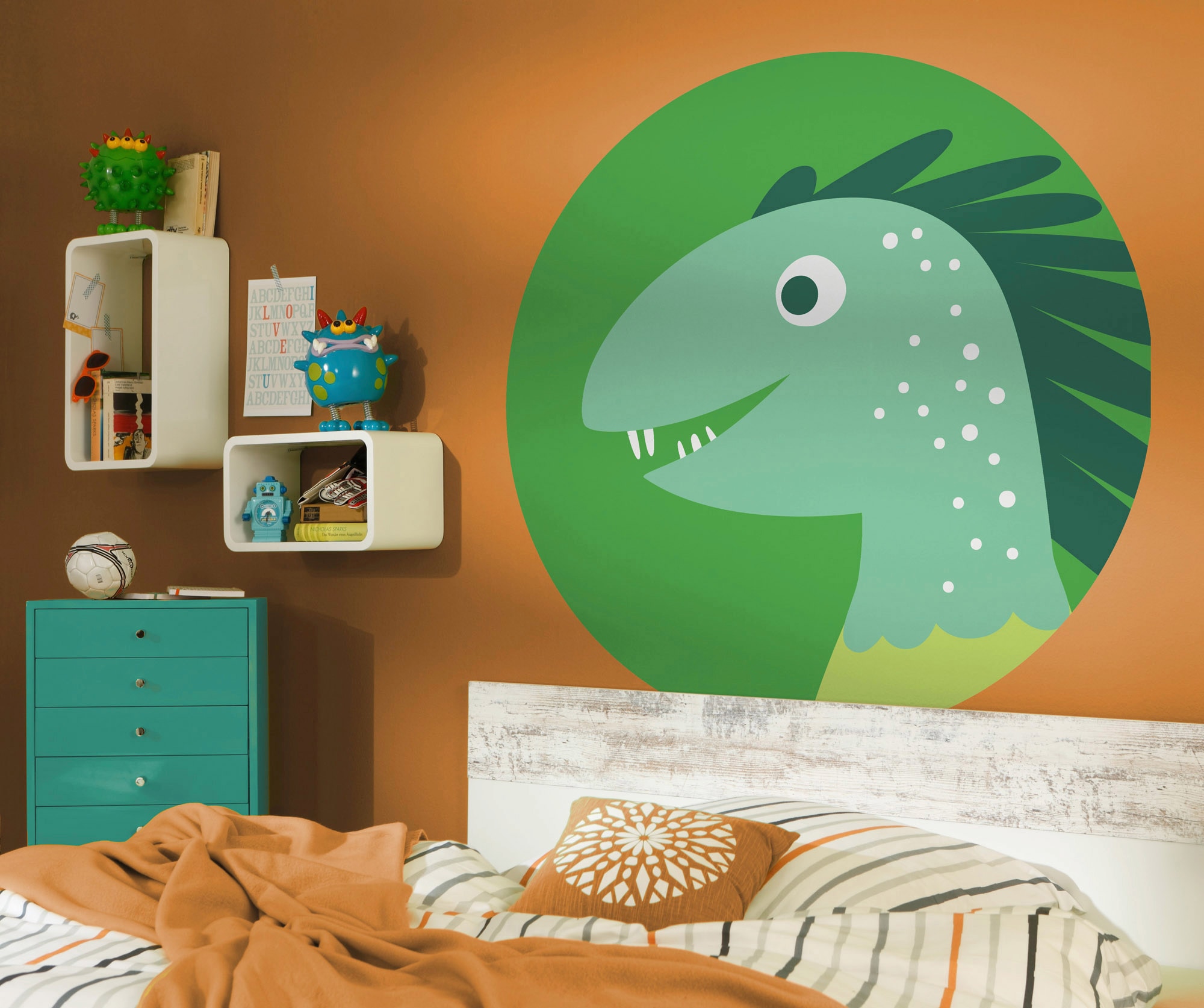 Komar Fototapete »Vlies selbstklebend - Little Dino Velo - Größe 125 x 125 cm«, bedruckt, Wohnzimmer, Schlafzimmer