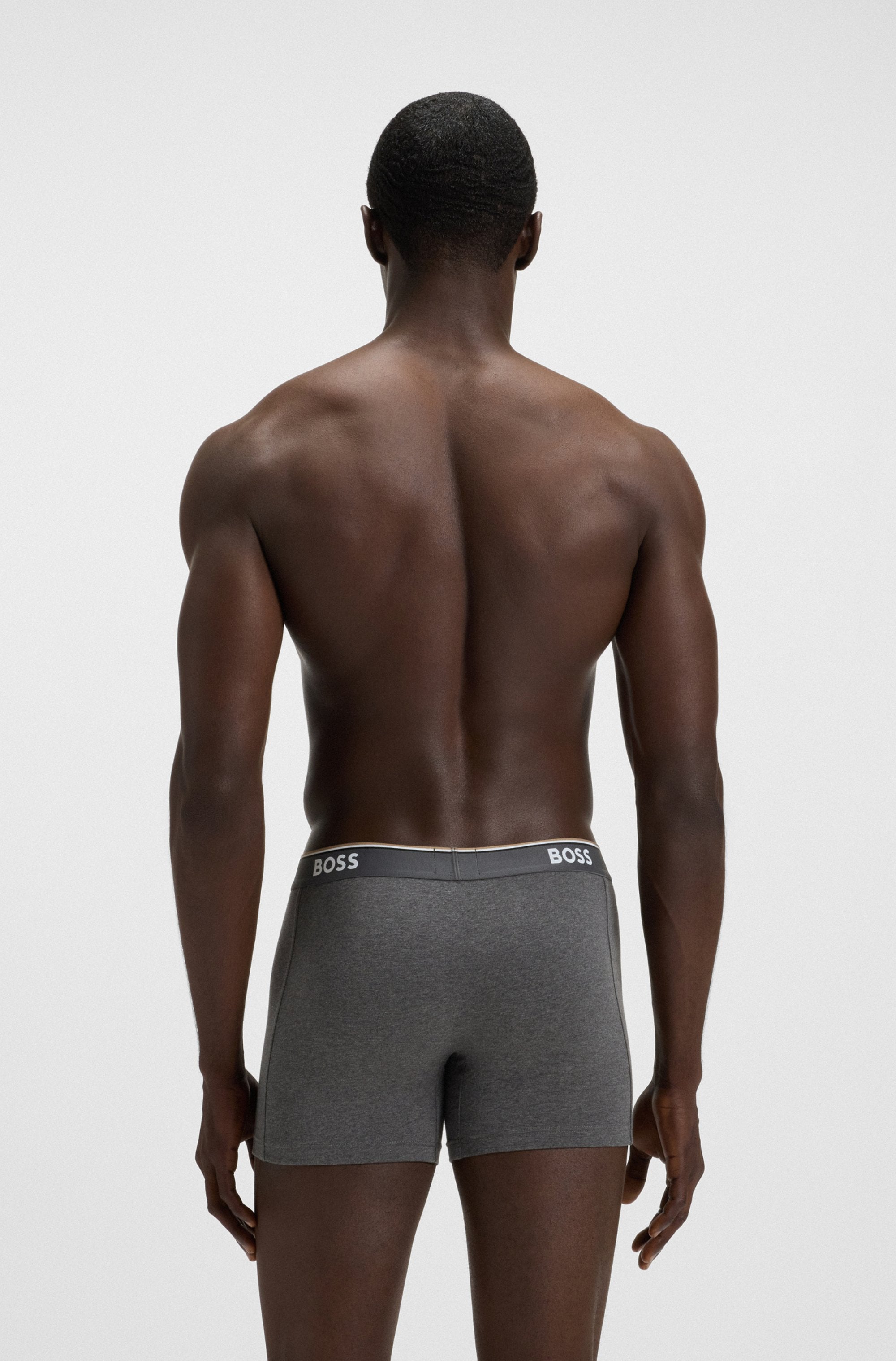 BOSS Langer Boxer »Brief 3 PACK«, mit farblich passendem Webbund