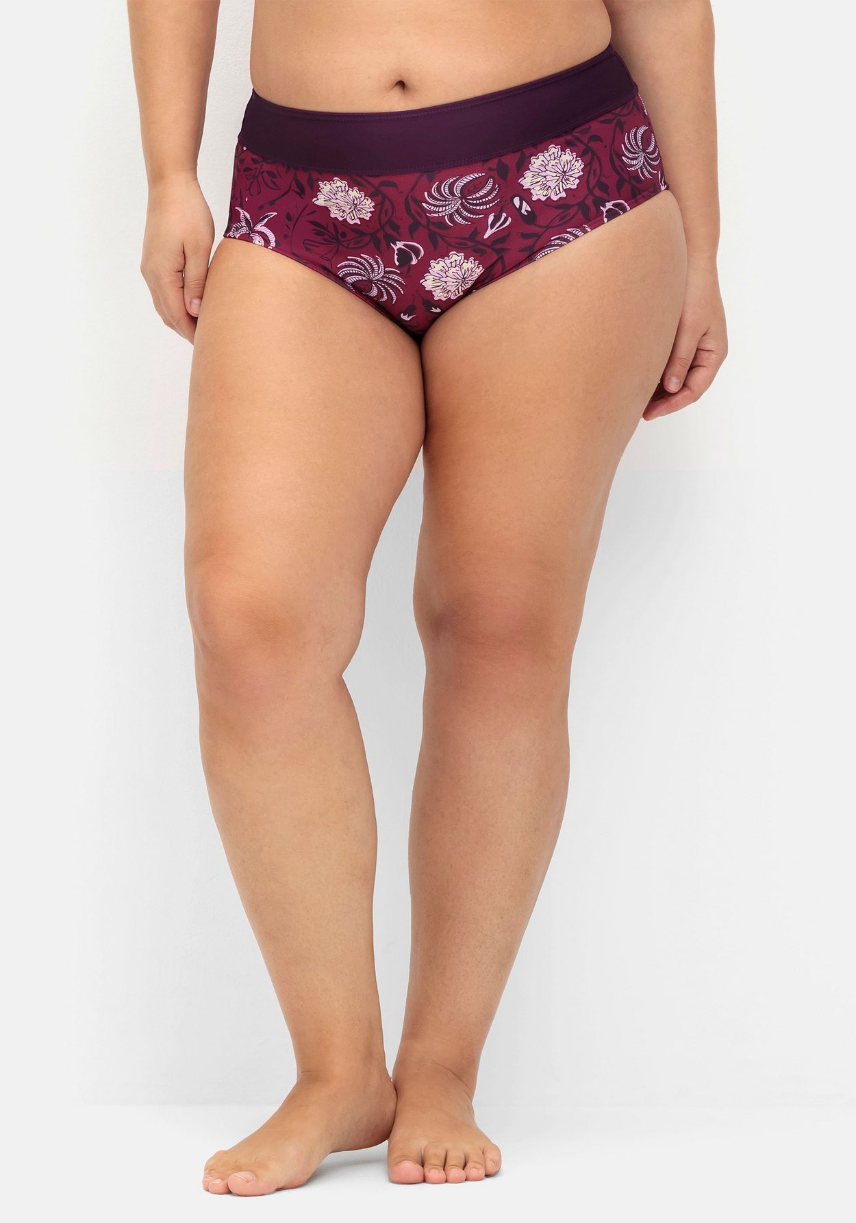Sheego Bikini-Hose »Bikinihose mit Blumendruck und Shaping-Einsatz«