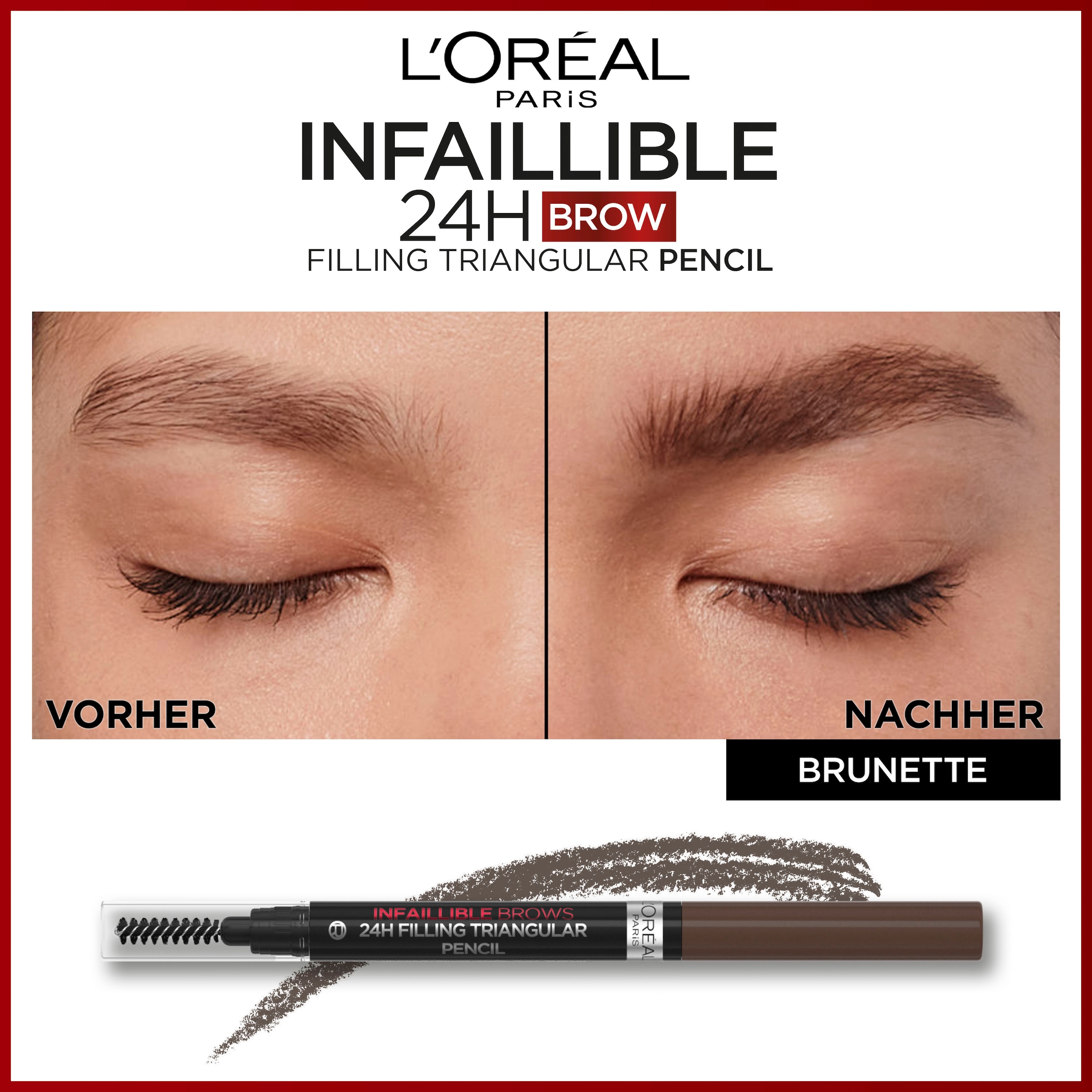 L'ORÉAL PARIS Augenbrauenpflege »Infaillible Brows 24h Pencil« mit sanfter Dreiecksspitze