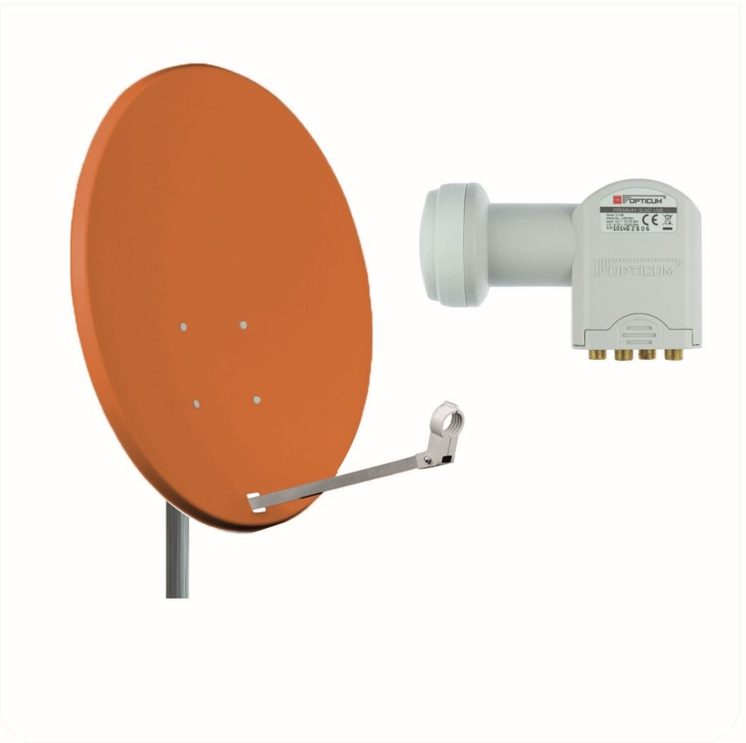 X80 Stahl mit Quad LNB Sat Anlage Sat-Spiegel