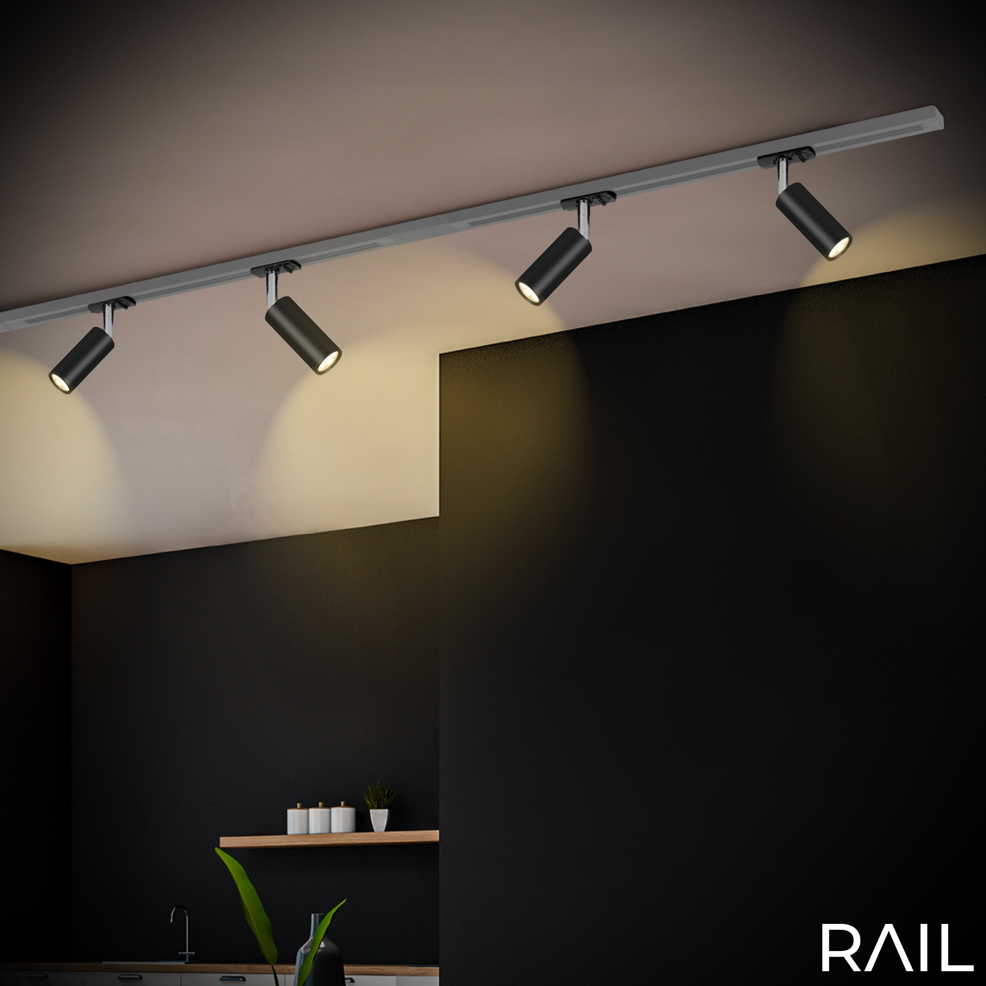 Briloner Leuchten Schienensystem-Leuchten »RAIL« LED-Board 1 Stk. LED Spotlight 40x100 mm Schwarz 5,5W Schienensystem Rail Büro