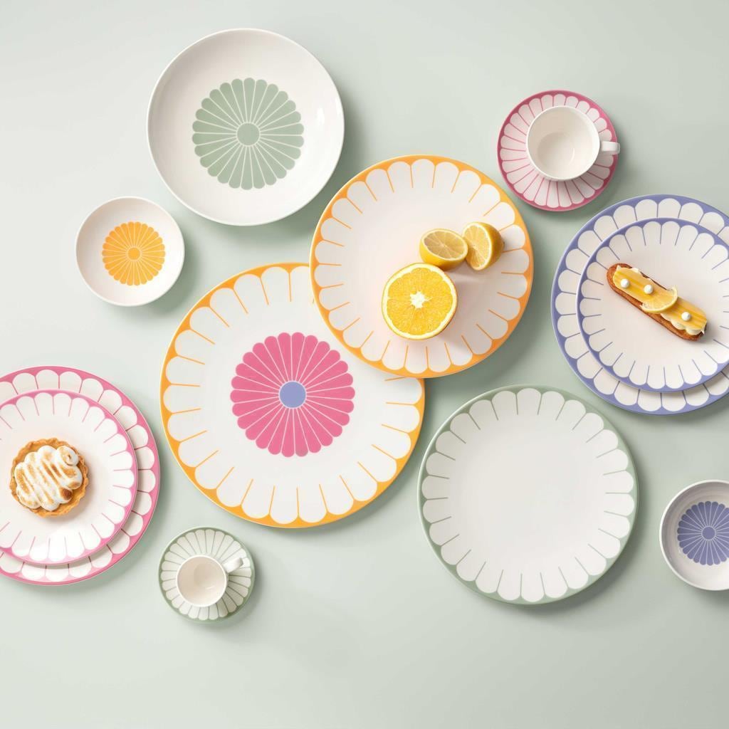 Villeroy & Boch Geschirr-Set »Starter-Set Fleur Couleur 8er Set« Spülmaschinenfest, Mikrowellensicher