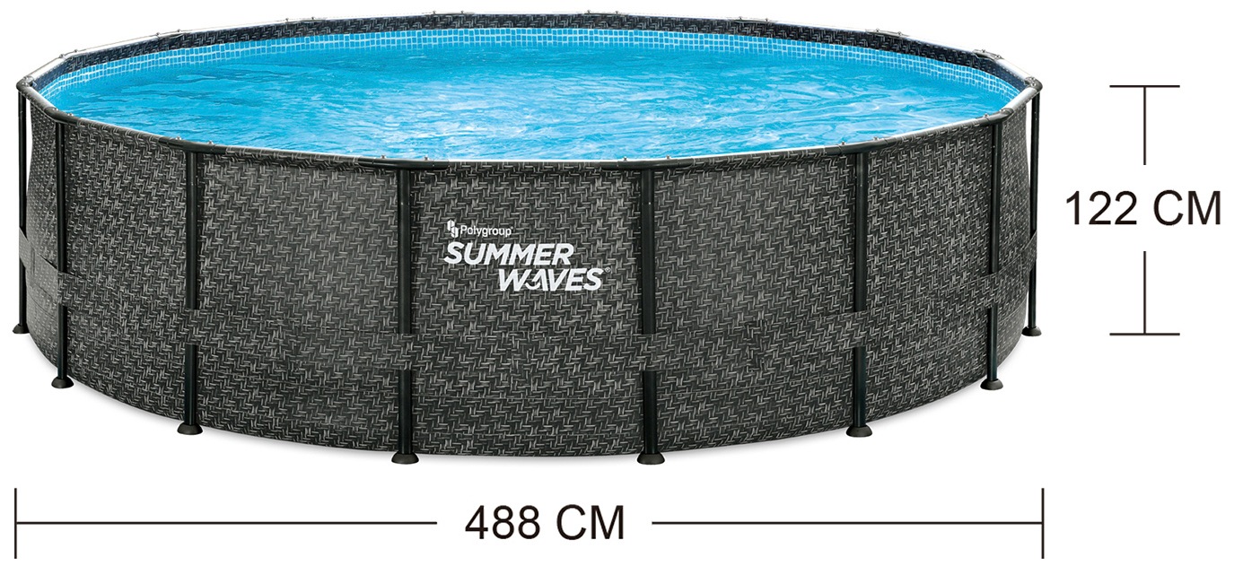 SummerWaves Framepool »Elite«, (Set, 8 tlg.), ØxH: 488x122 cm