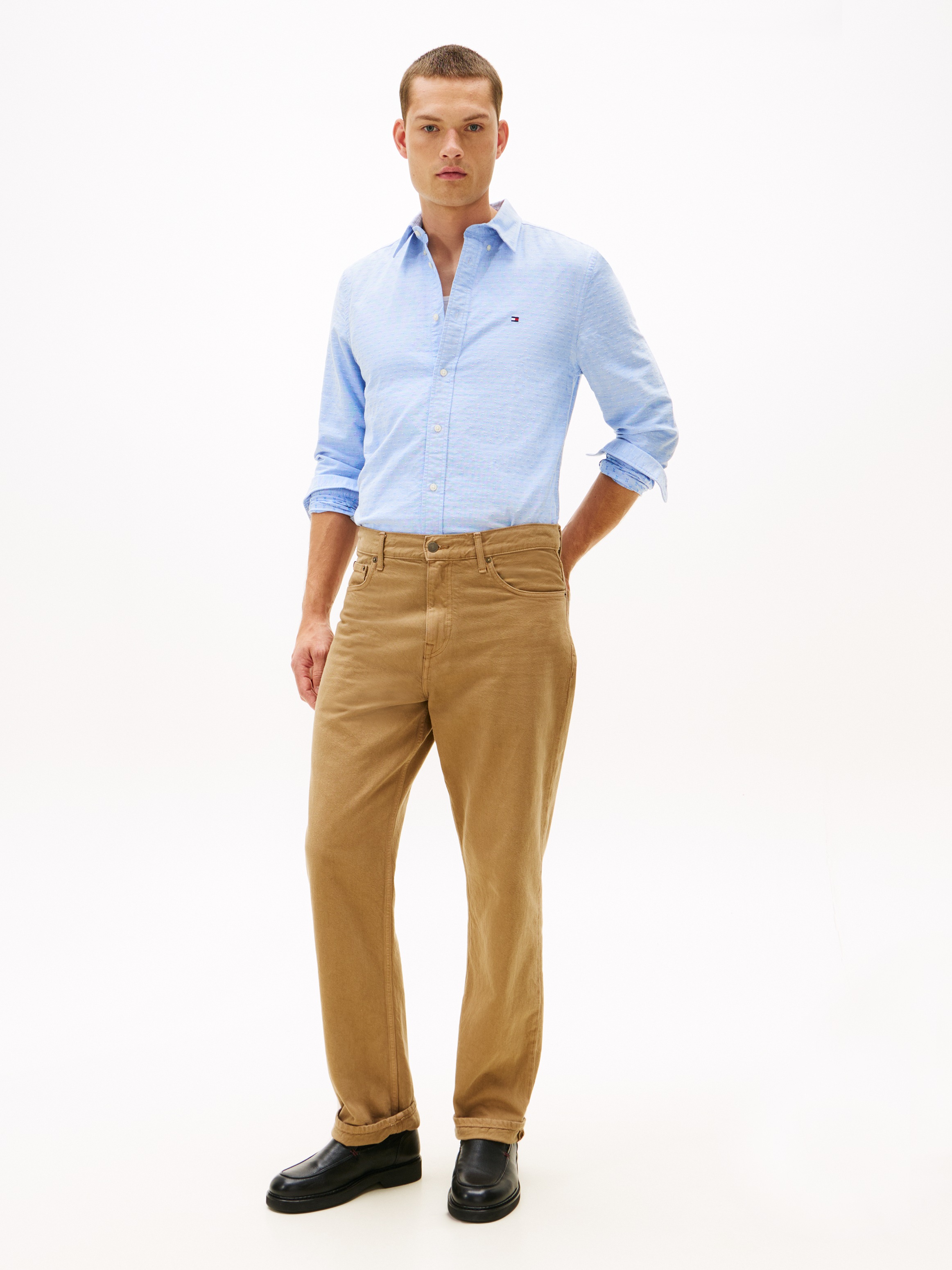 Tommy Hilfiger Langarmhemd »OXFORD DOBBY« Button-down-Kragen, regular fit, Businesshemd