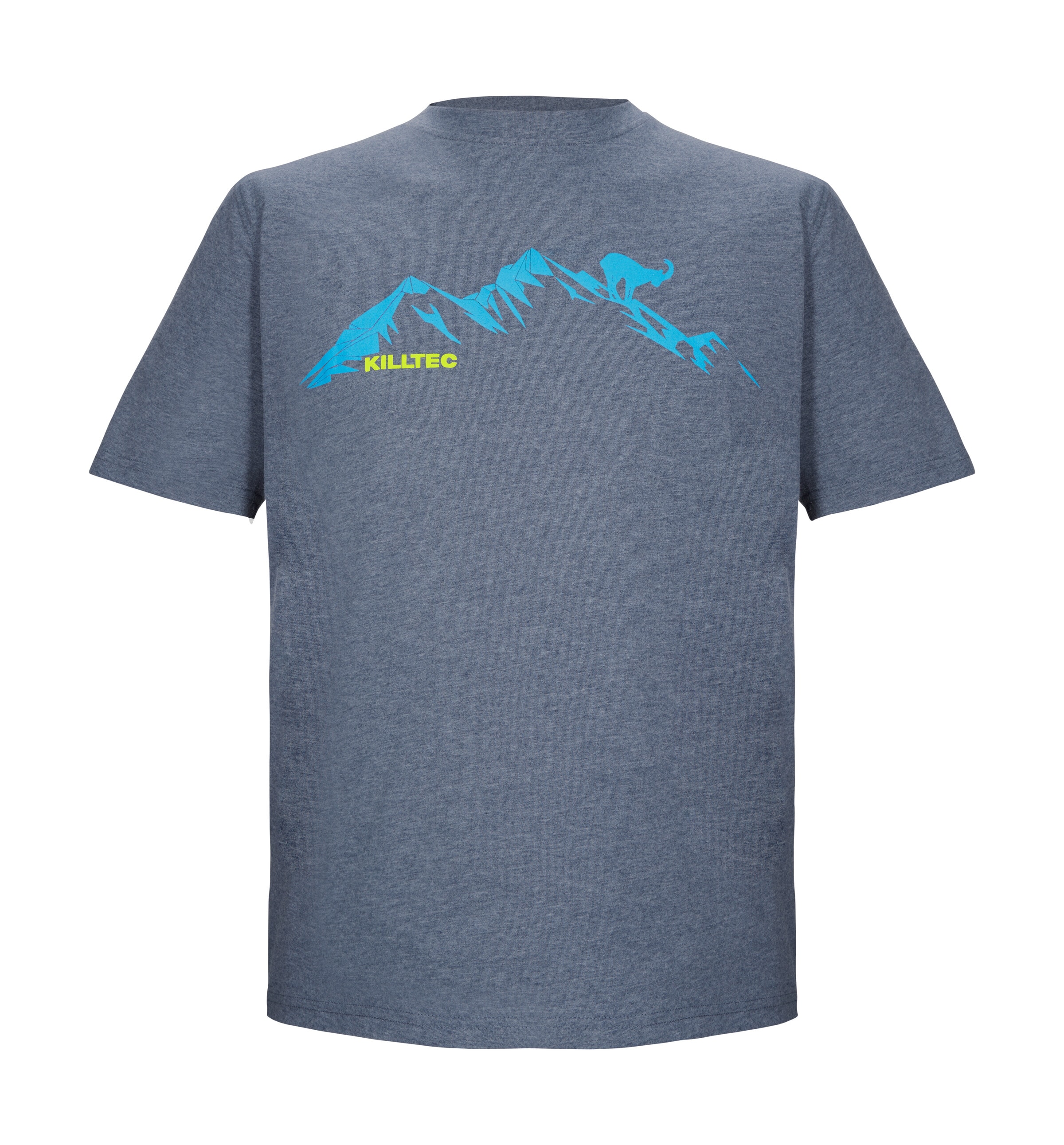 Killtec T-Shirt »KOS 365 MN TSHRT« Herren T-Shirt mit Melange-Optik, Bergprint, vielseitig kombinierbar