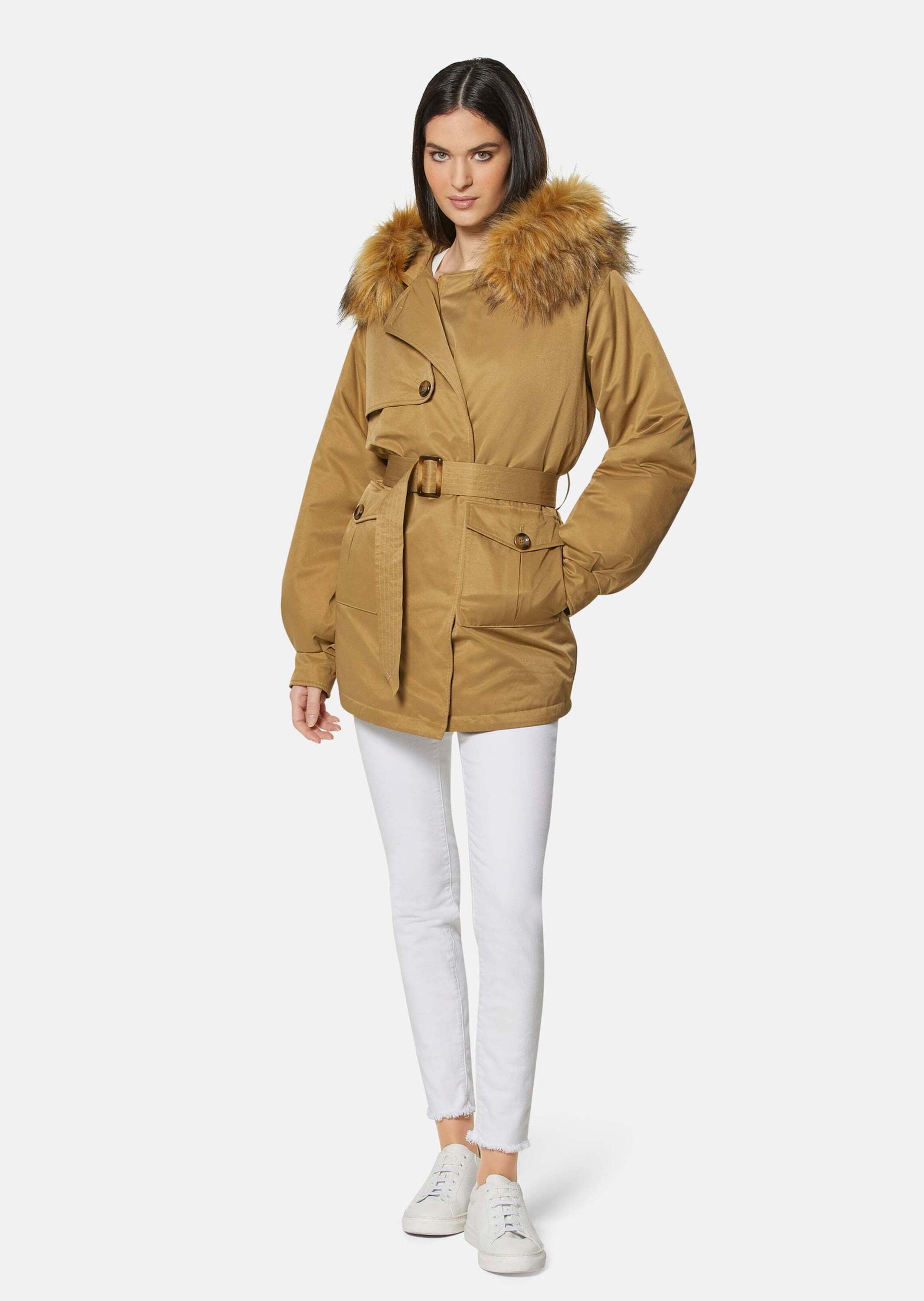 MADELEINE Trenchcoat »Parka Parka mit Kapuze und abnehmbarem Fake-Fur«