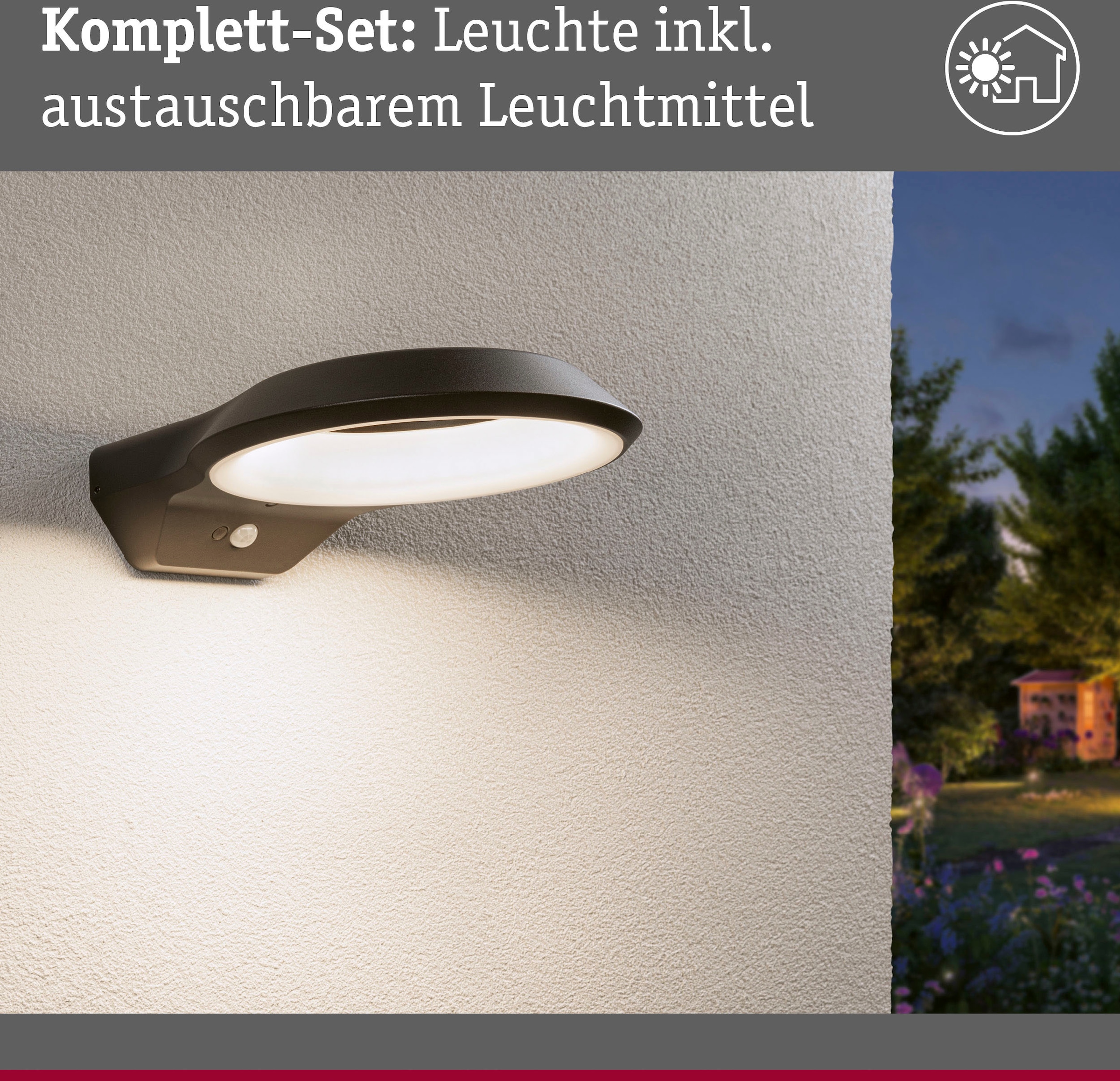 Paulmann LED Außen-Wandleuchte »Anela 230V«, 1 flammig, insektenfreundlich