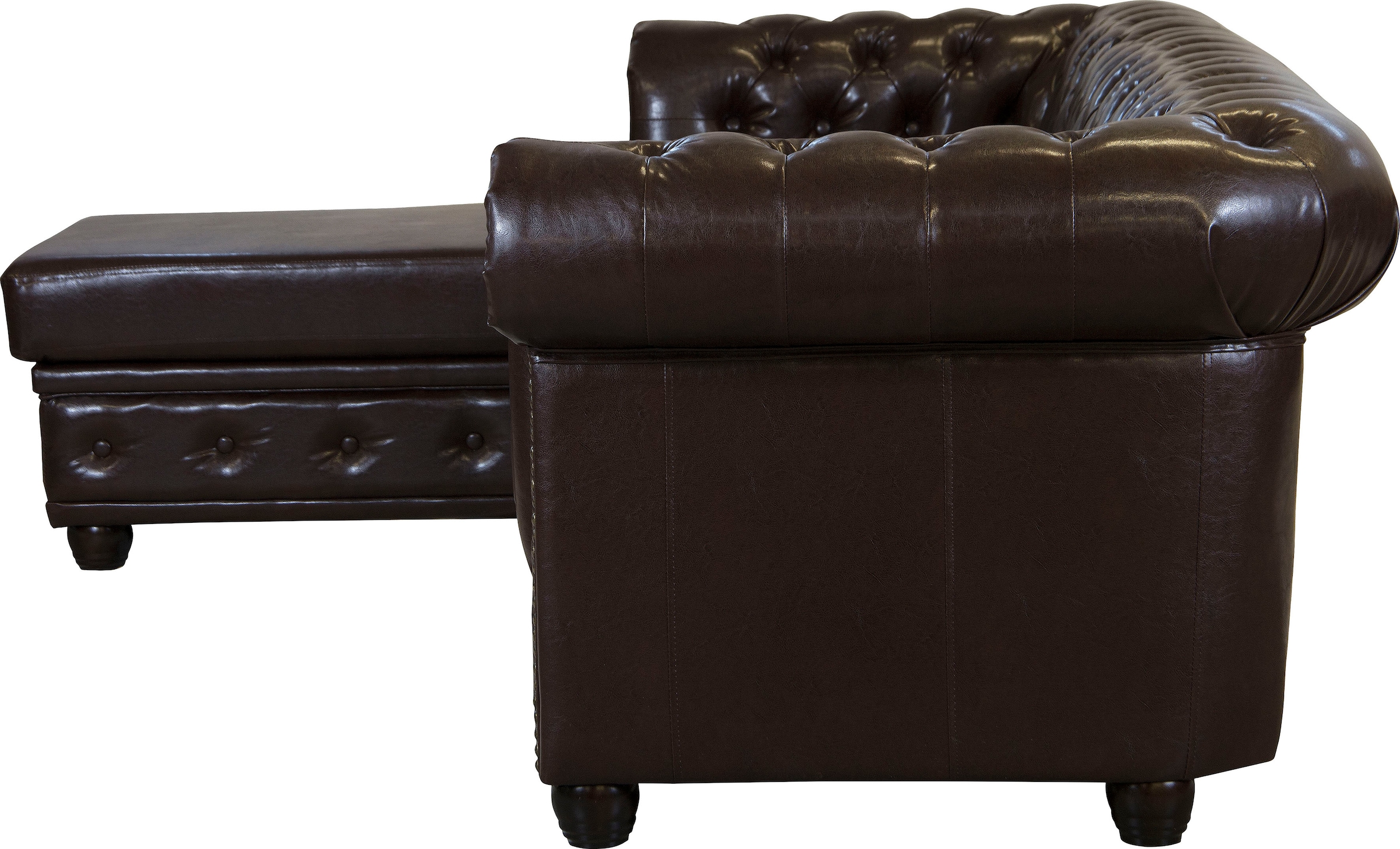 Home affaire Chesterfield-Sofa »Rysum L-Form« Chesterfield-Optik mit Ottomanen-Abschluß