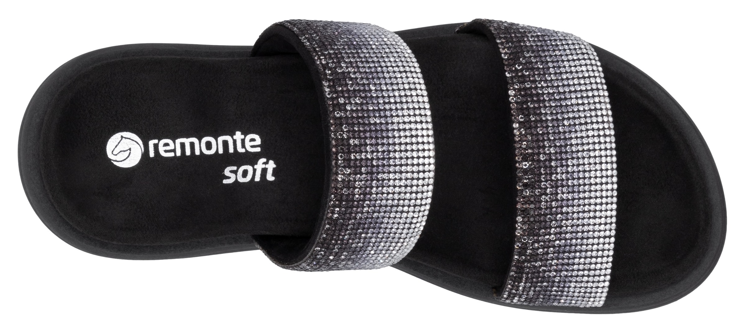 Remonte Pantolette, Plateau, Sommerschuh, Schlappen mit funkelenden Strasssteinen