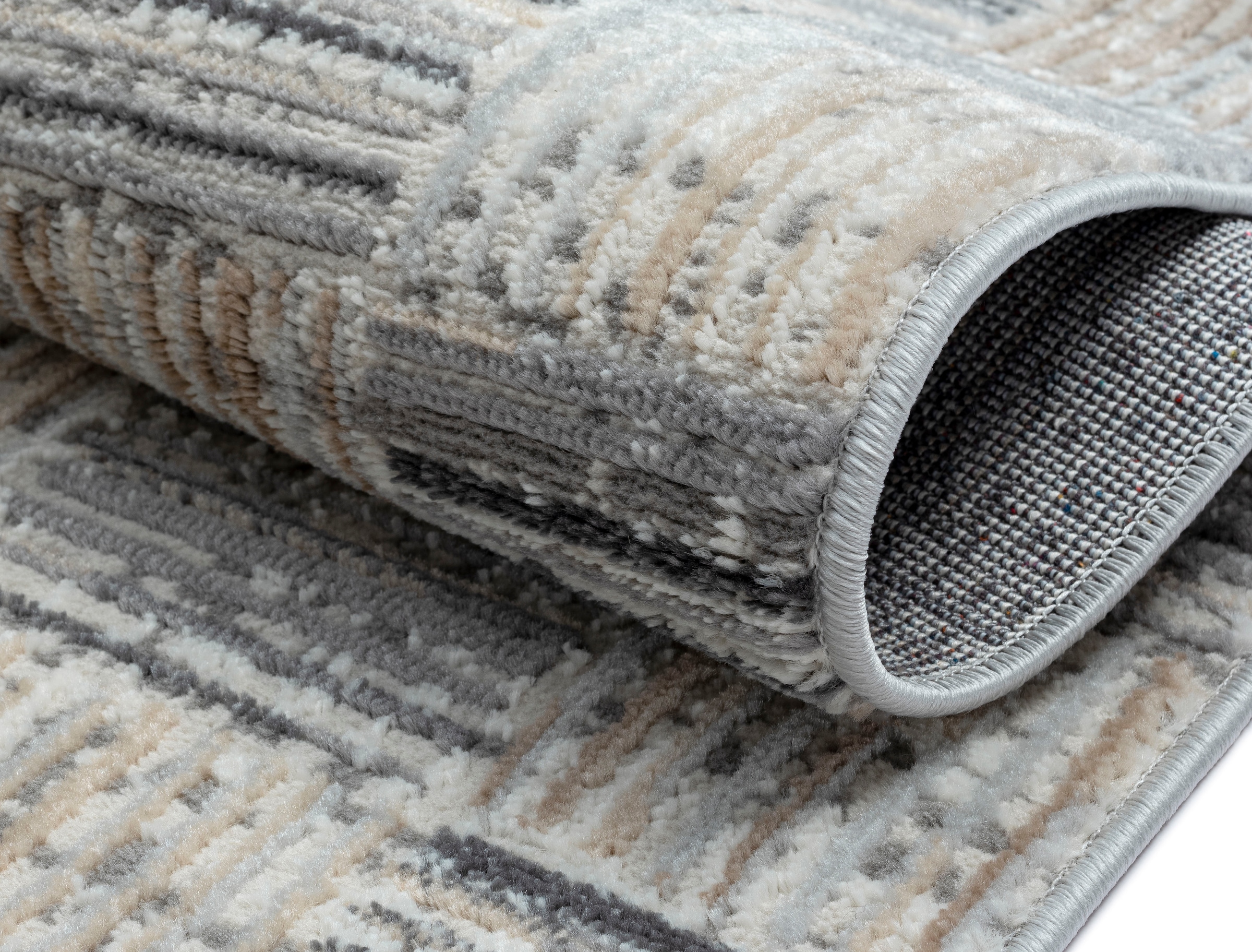 OTTO home Teppich »Yasmin, LAGERRÄUMUNG!« rechteckig 8 mm Höhe Kurzflor, modernes Design, mit Bordüre, pflegeleicht, Wohnzimmer