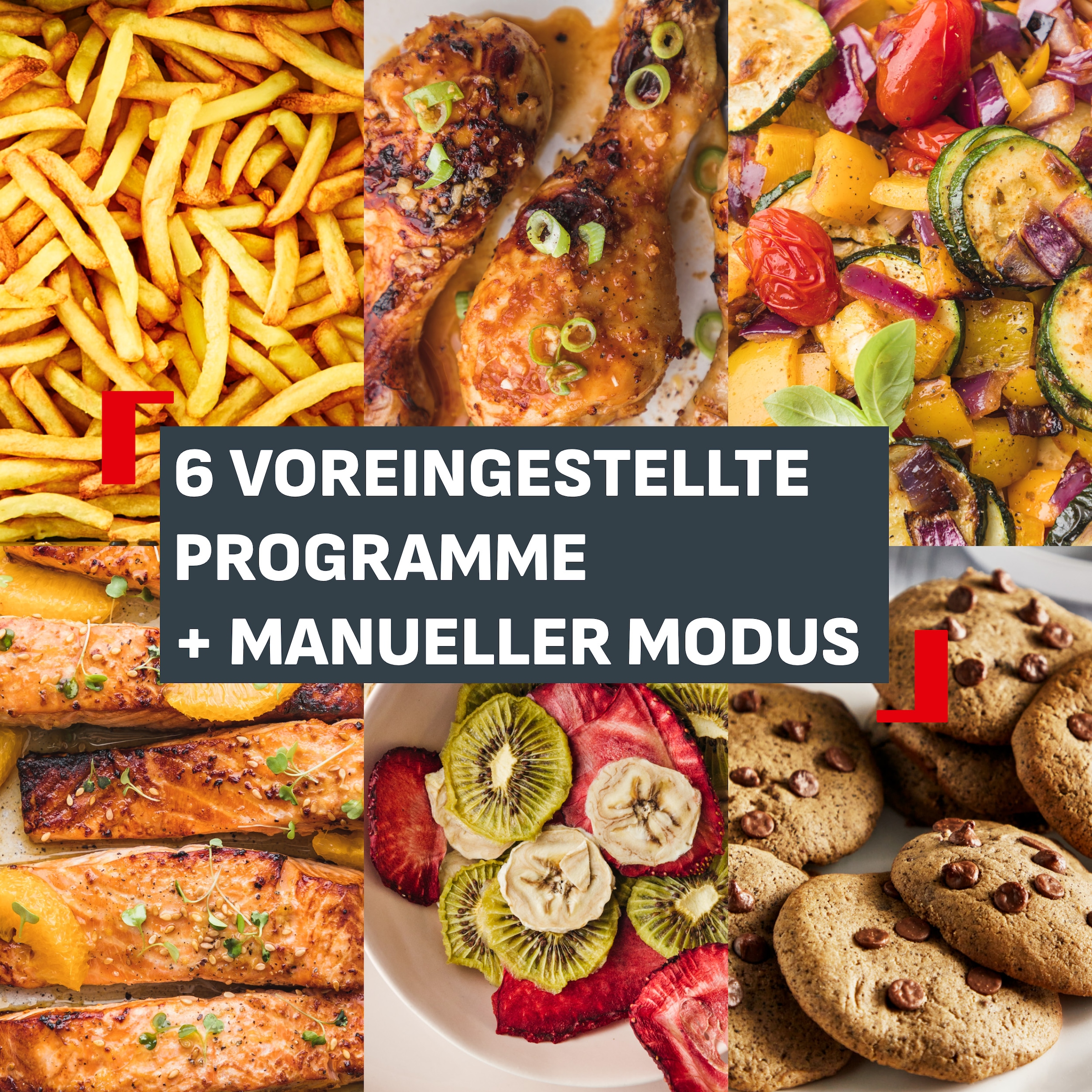 Tefal Heißluftfritteuse »Infra Heat Ever Fry XXL Dual« 2700 W 2 Garzonen, abnehmbare Frontblende, 7 Garprogramme, EY9488