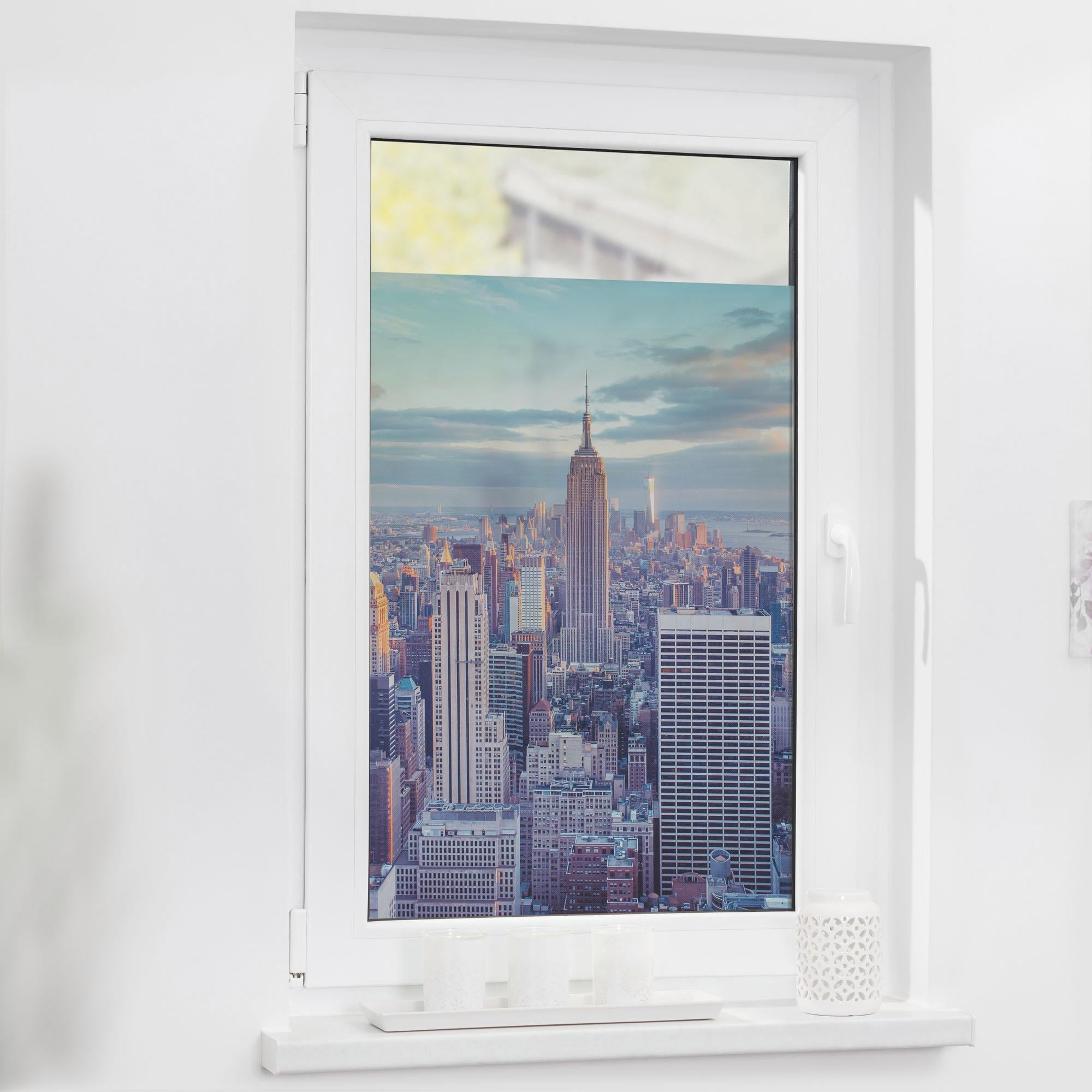 LICHTBLICK ORIGINAL Fensterfolie »New York«, 1 St., blickdicht, strukturiertKlebepunkte, selbstklebend, Sichtschutz
