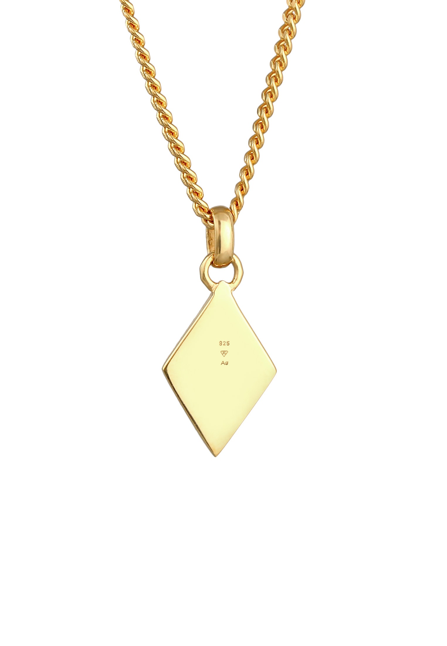 Kuzzoi Kette mit Anhänger »Halskette Raute Emaille Geo Style 925 Silber«