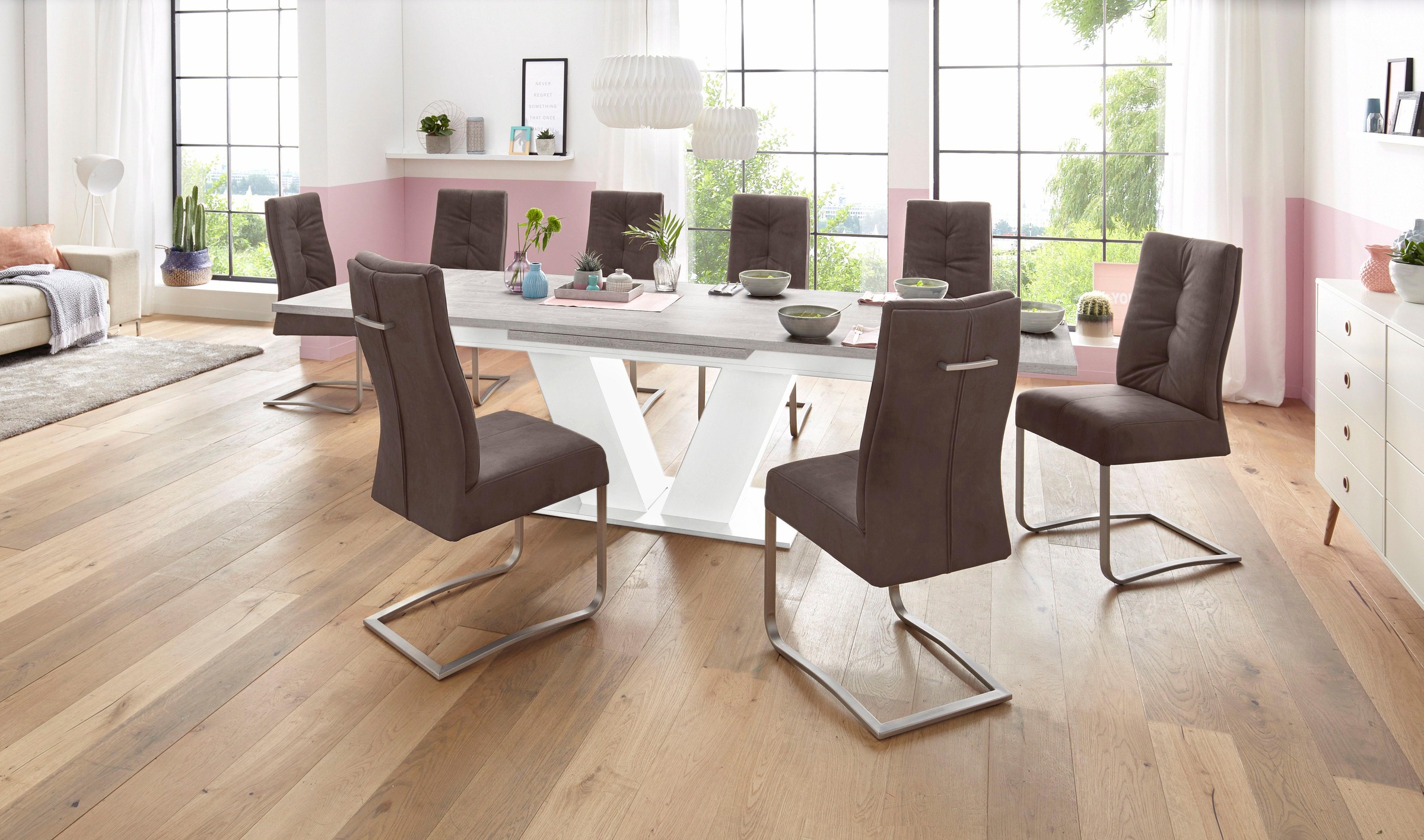 MCA furniture Esszimmerstuhl »Salva Schwingstuhl 1« (Set) 2 Stk.mit Tonnentaschenfederkern, belastbar bis max. 120 kg