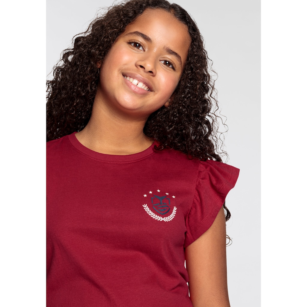 DELMAO T-Shirt »für Mädchen«, mit Rüschen
