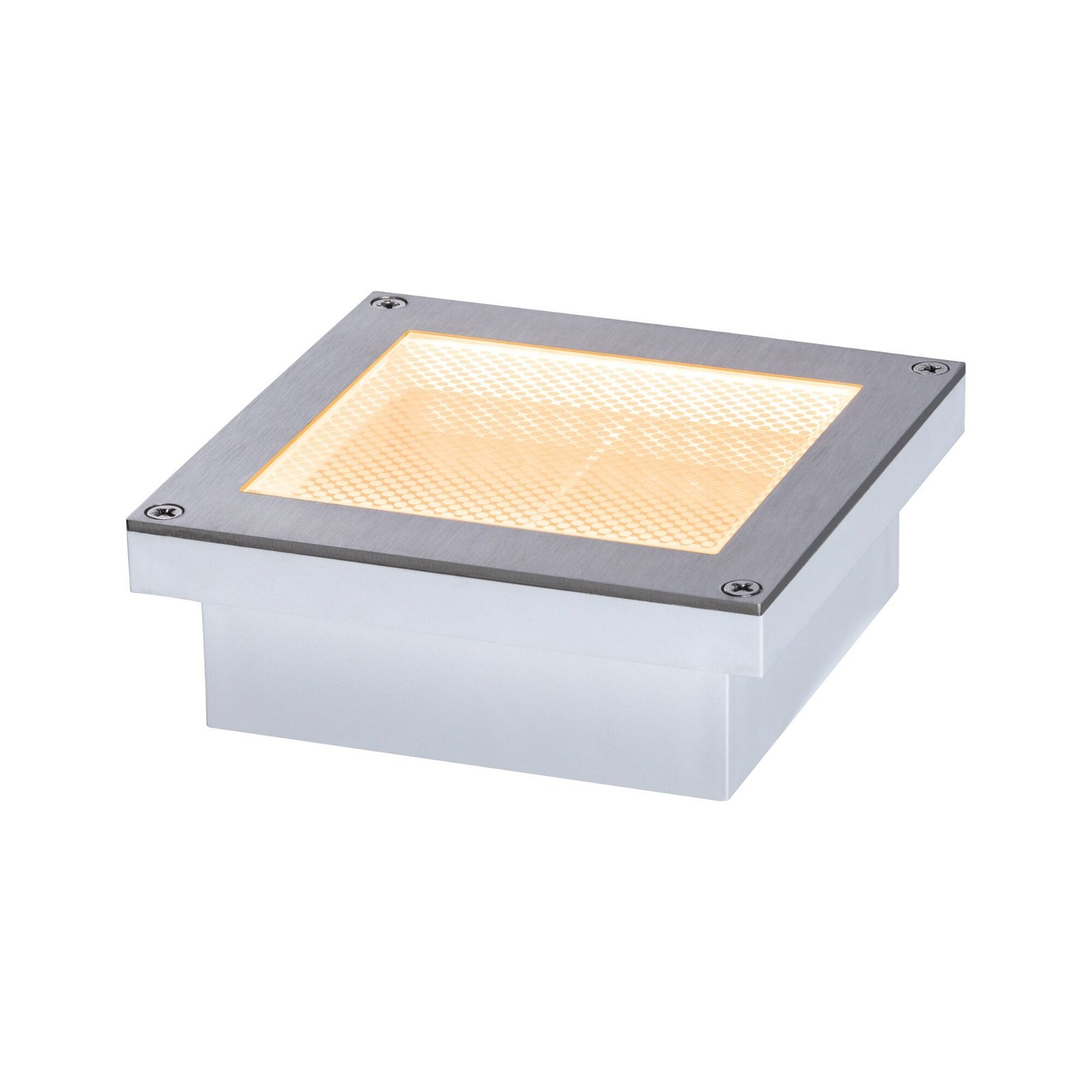 Paulmann LED Einbauleuchte »Brick IP67 eckig 100x100mm 1W 18lm 230V Edelstahl«, 1 flammig, Bodeneinbauleuchte Smart Home Zigbee 3.0, Insektenfreundlich