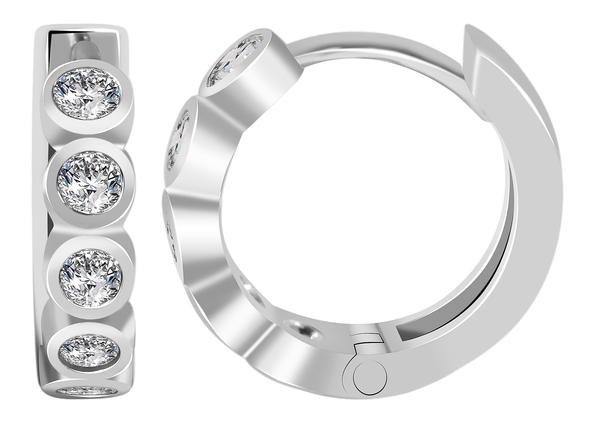 Adelia´s Paar Creolen »Damen Ohrringe ¿ Klappcreole aus 925 Silber mit Zirkonia«
