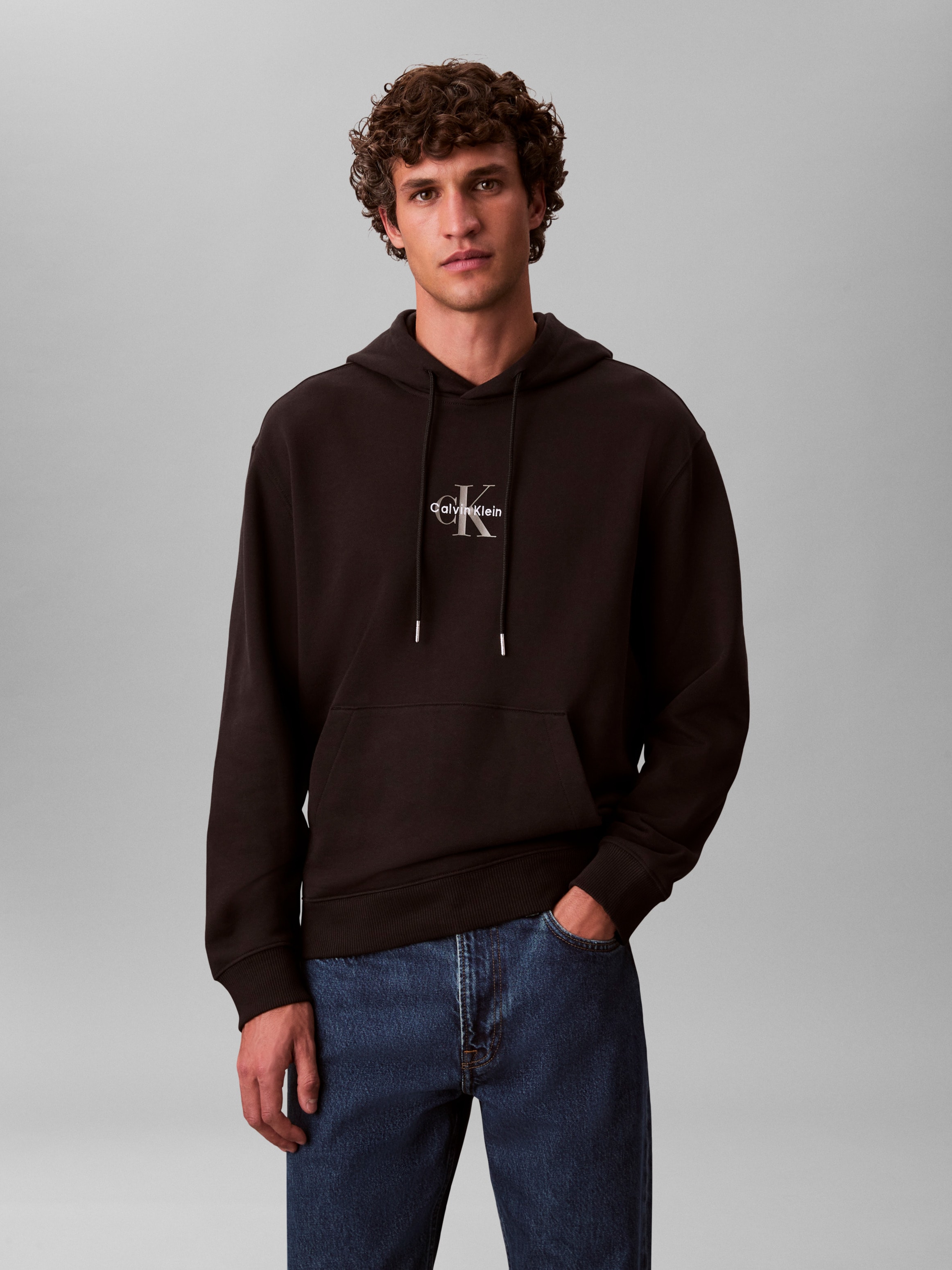 Calvin Klein Sweatshirt »LS EU 350TERRY MICRO MONOLOGO HO«, Kapuze, regular fit
