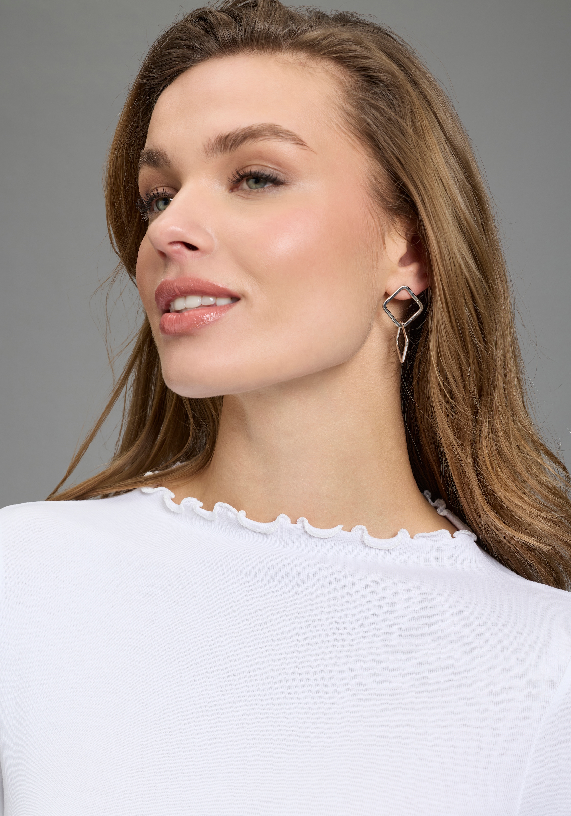 Flashlights Langarmshirt 2er- Pack,  sehr figurbetonte Passform,  gekräuselter Ausschnitt