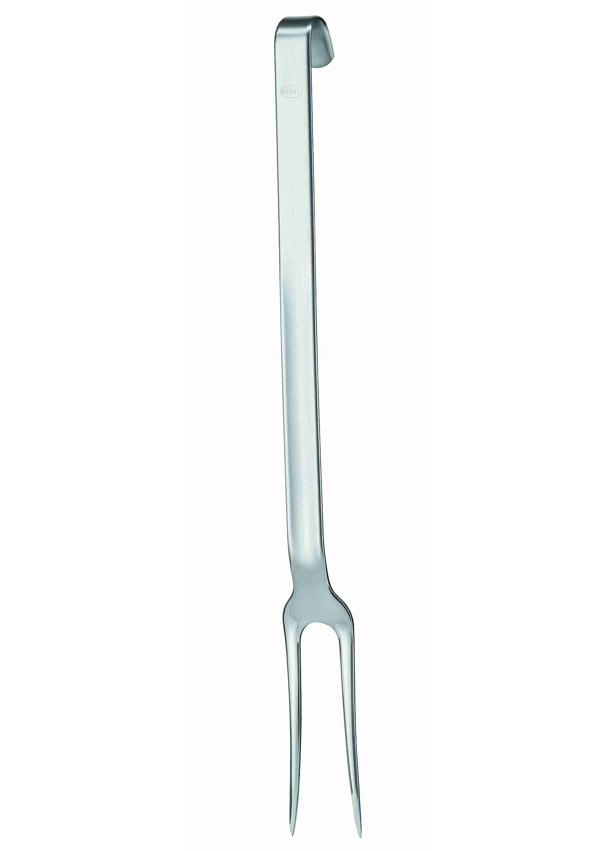 Rösle Fleischgabel Tranchiergabel für Fleisch, Hakengriff, spülmaschinengeeignet in silberfarben