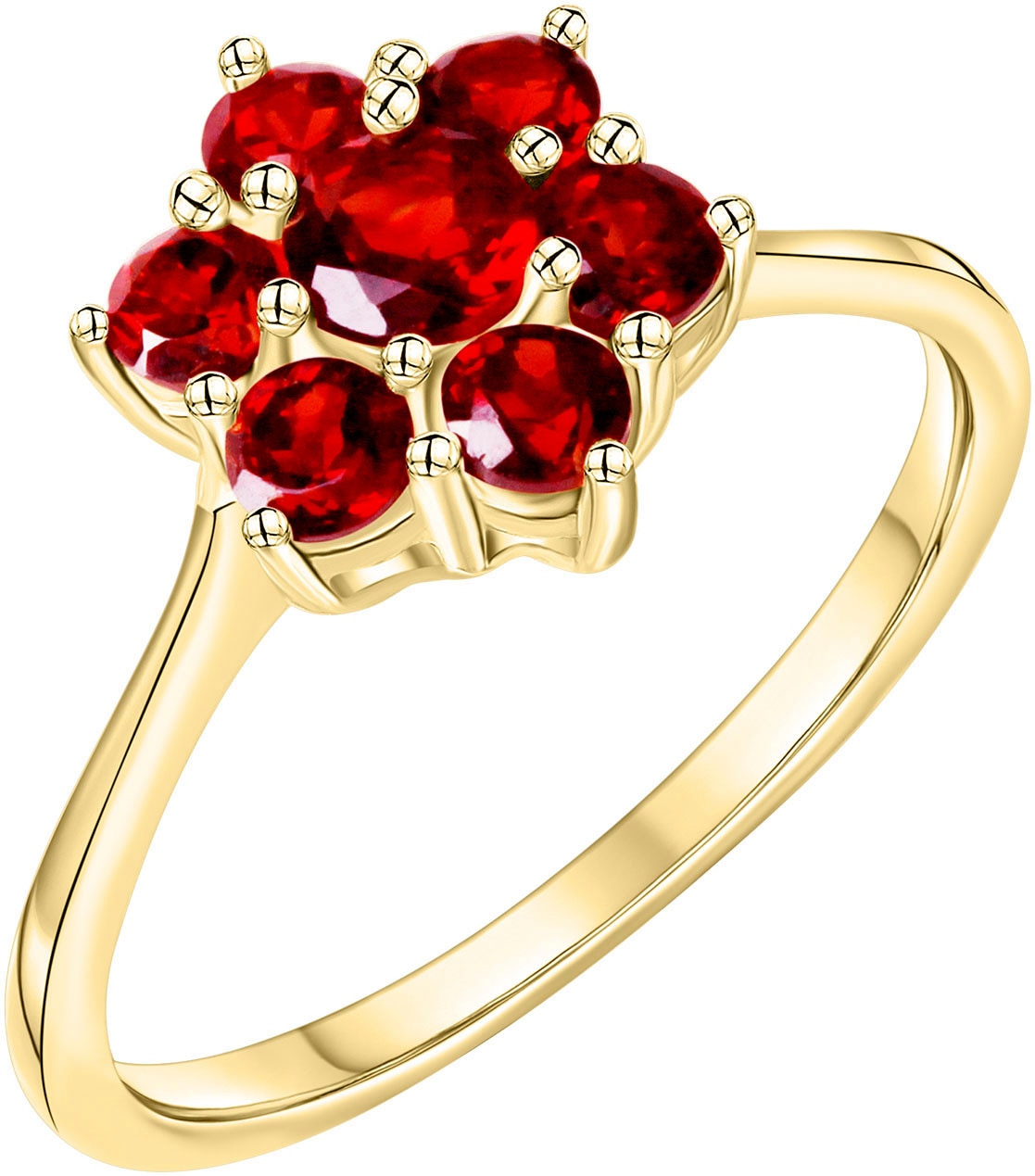 Fingerring »Schmuck Geschenk Gold 333 Fingerring Damenring Blume«, mit Granat