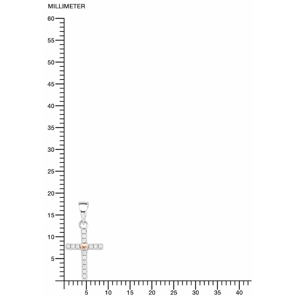 s.Oliver Junior Kette mit Anhänger »Halskette Herz Kreuz, 2018528«
