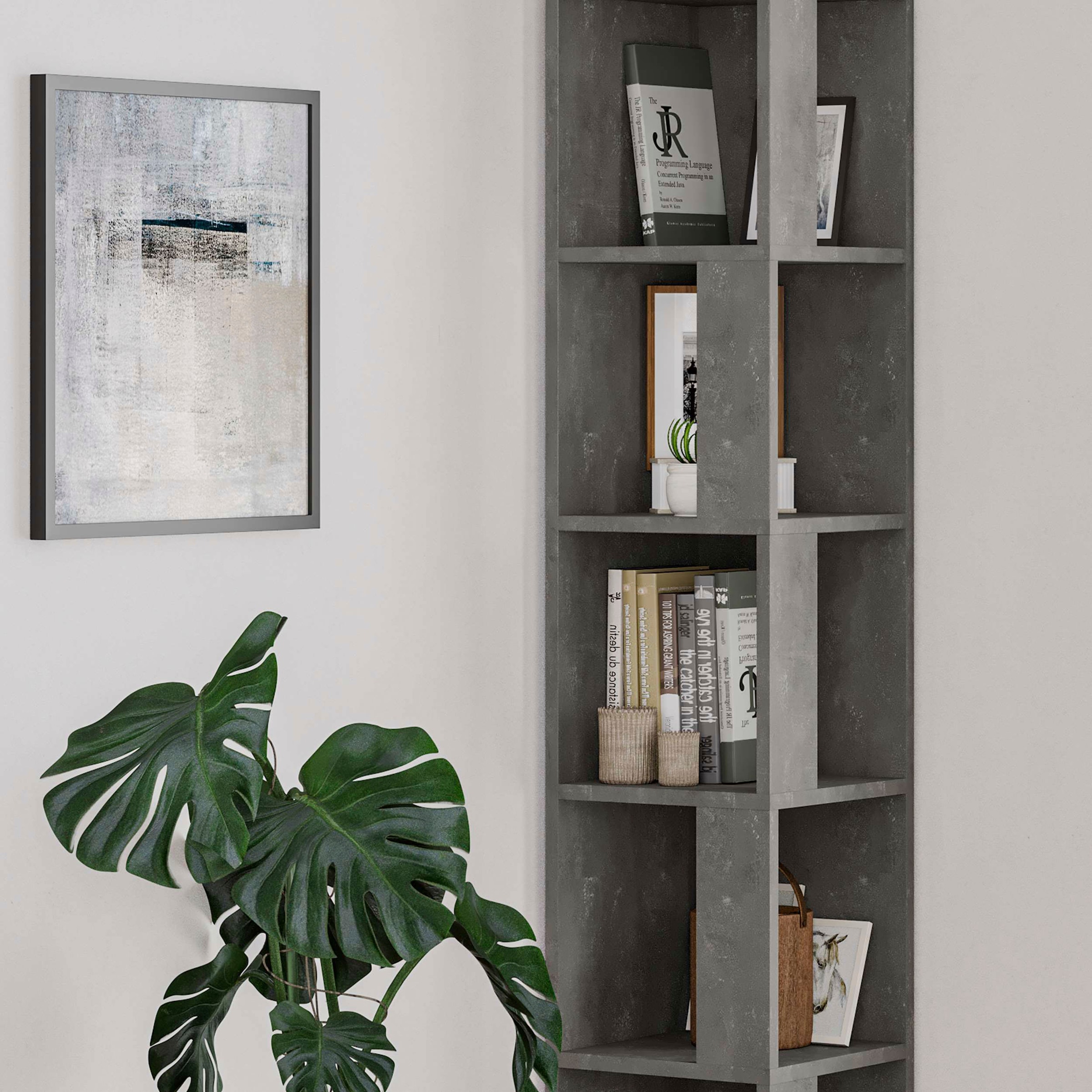 Decortie Bücherregal »Piano Bücherregal«, (Packung), Leichte Montage, Lagerung, Platzsparend