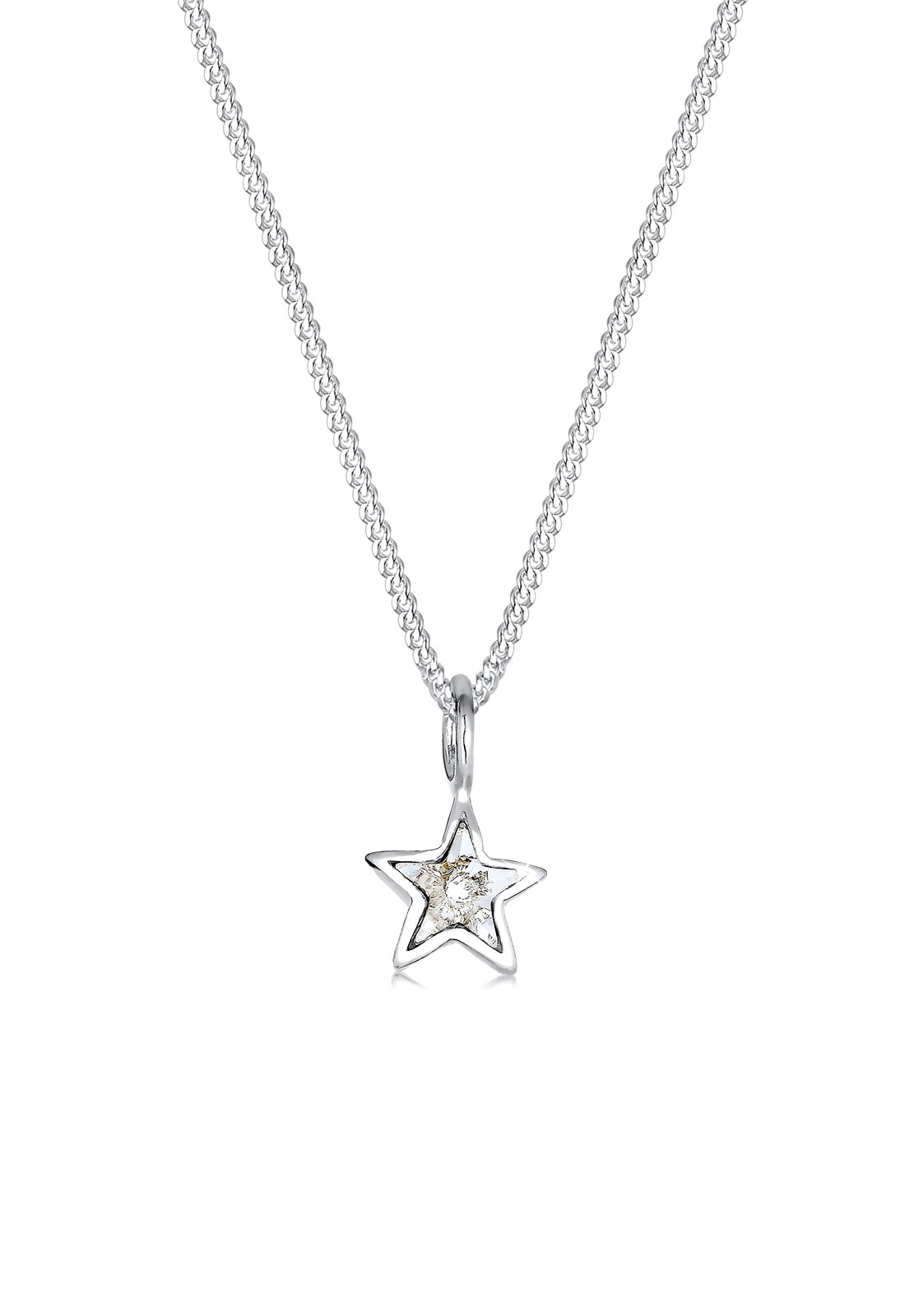 Elli Silberkette »Halskette Stern Astro Glas Kristalle Weiß 925 Sterling Silber«