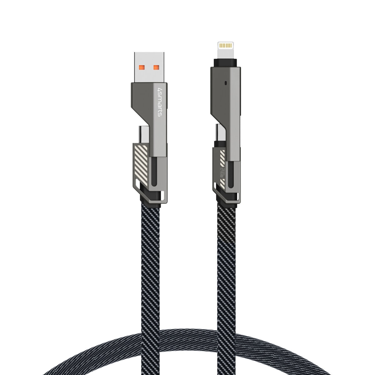 4smarts USB-Kabel »USB-C Kabel ComboCord Flat 240W, 1,5m + Keyring Kabel«, USB-C, 150,00 cm