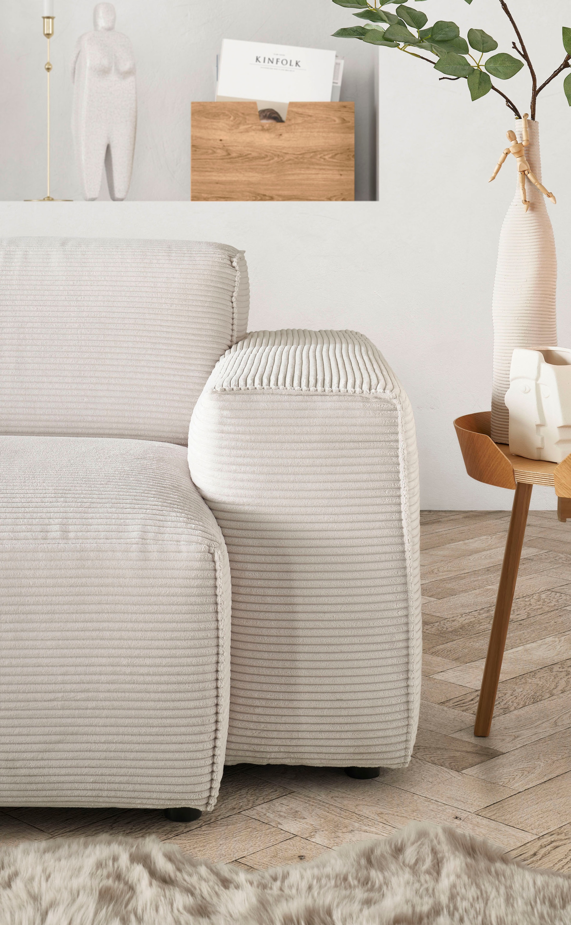 andas Ecksofa »Glimminge auch in Breitcord, Feincord, Bouclé + Easy care-Bezug« L-Form, Breite 294, Zierkissen