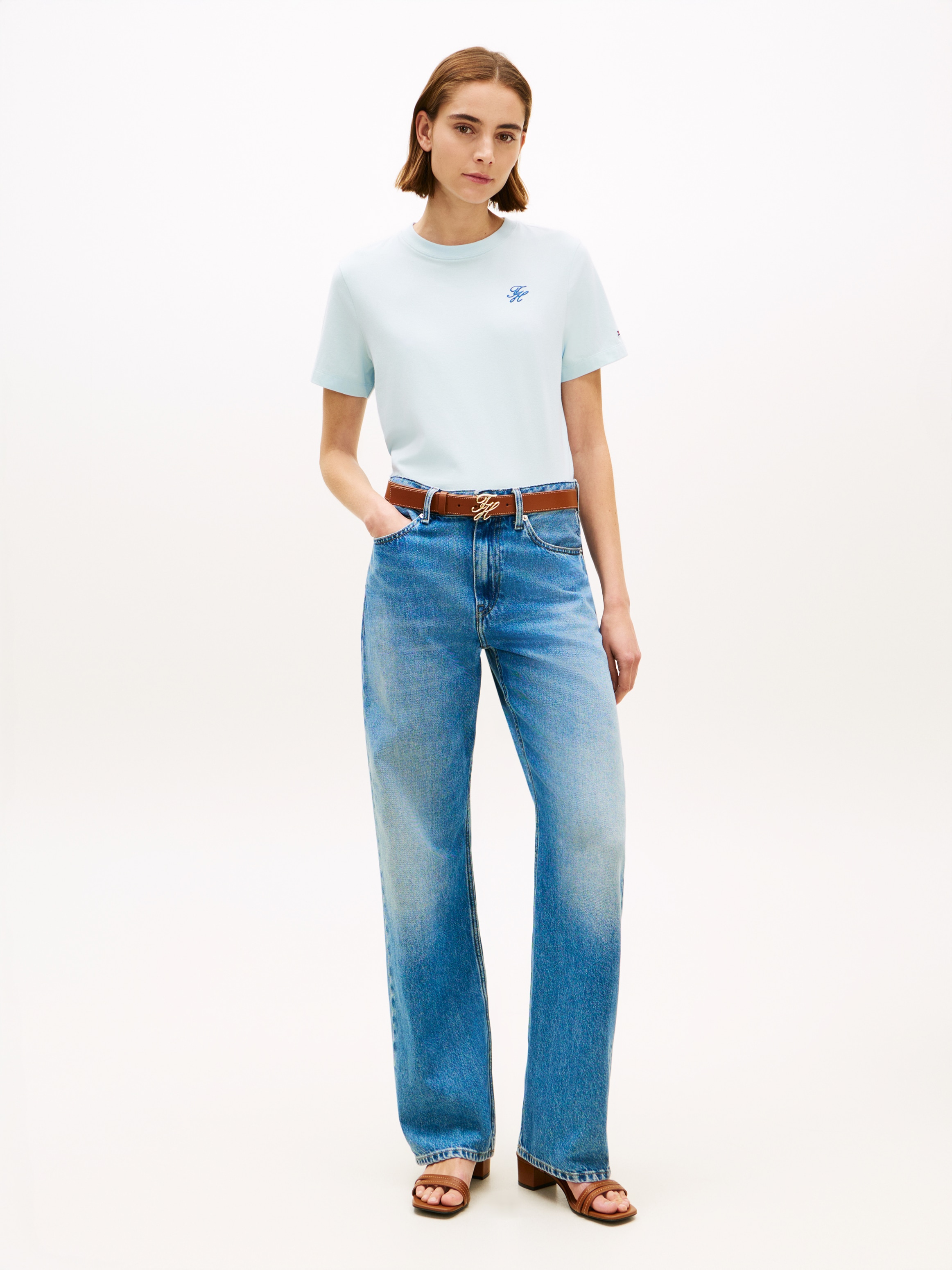 Tommy Hilfiger Kurzarmshirt »TH SCRIPT REGULAR C-NECK SHORT SLEEVE TEE«