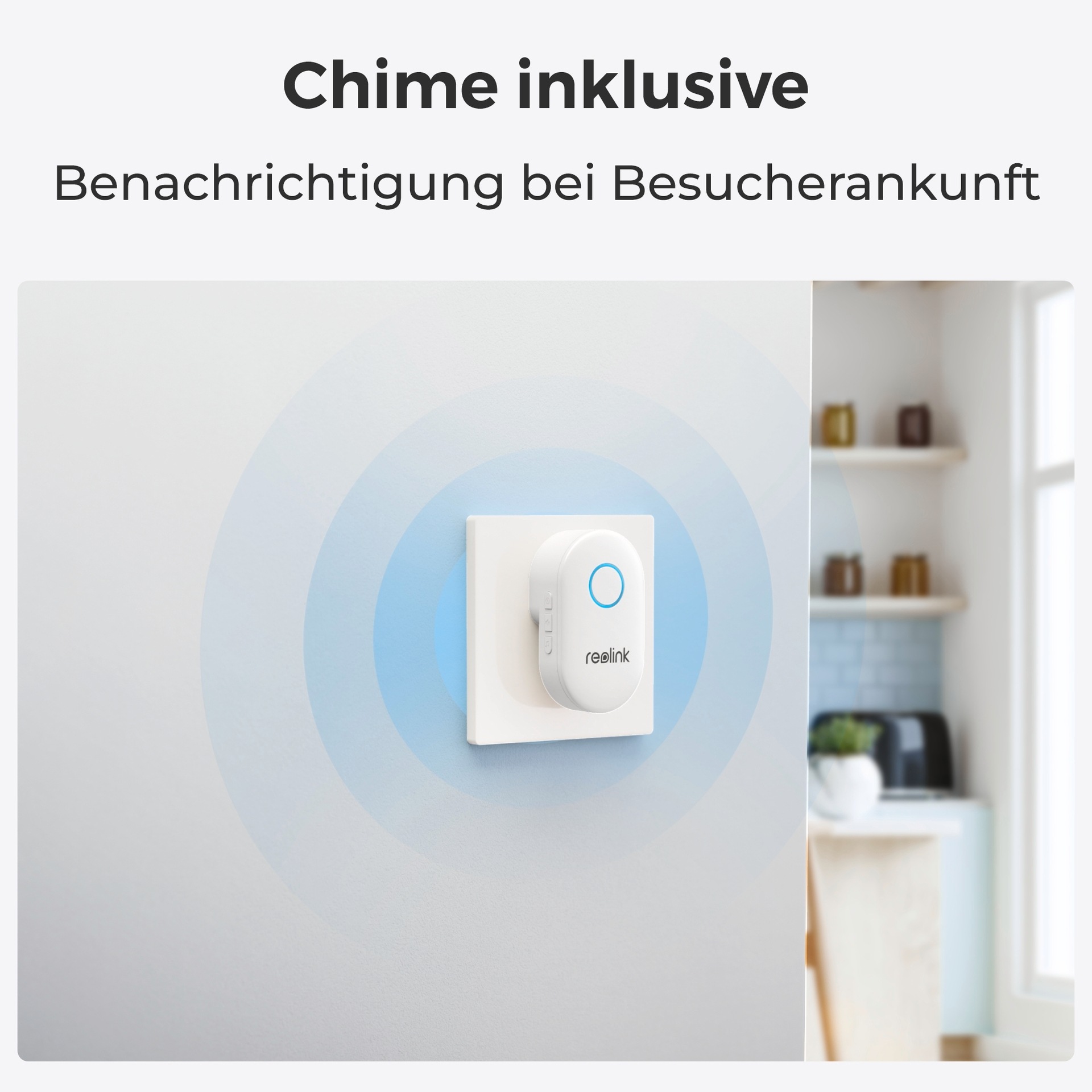 Reolink Smart Home Türklingel »D340W - 5MP Video-Türklingel & Chime«, Außenbereich, 2,4/5 GHz WLAN, Personenerkennung, 2-Wege-Audio, arbeitet mit NVRs