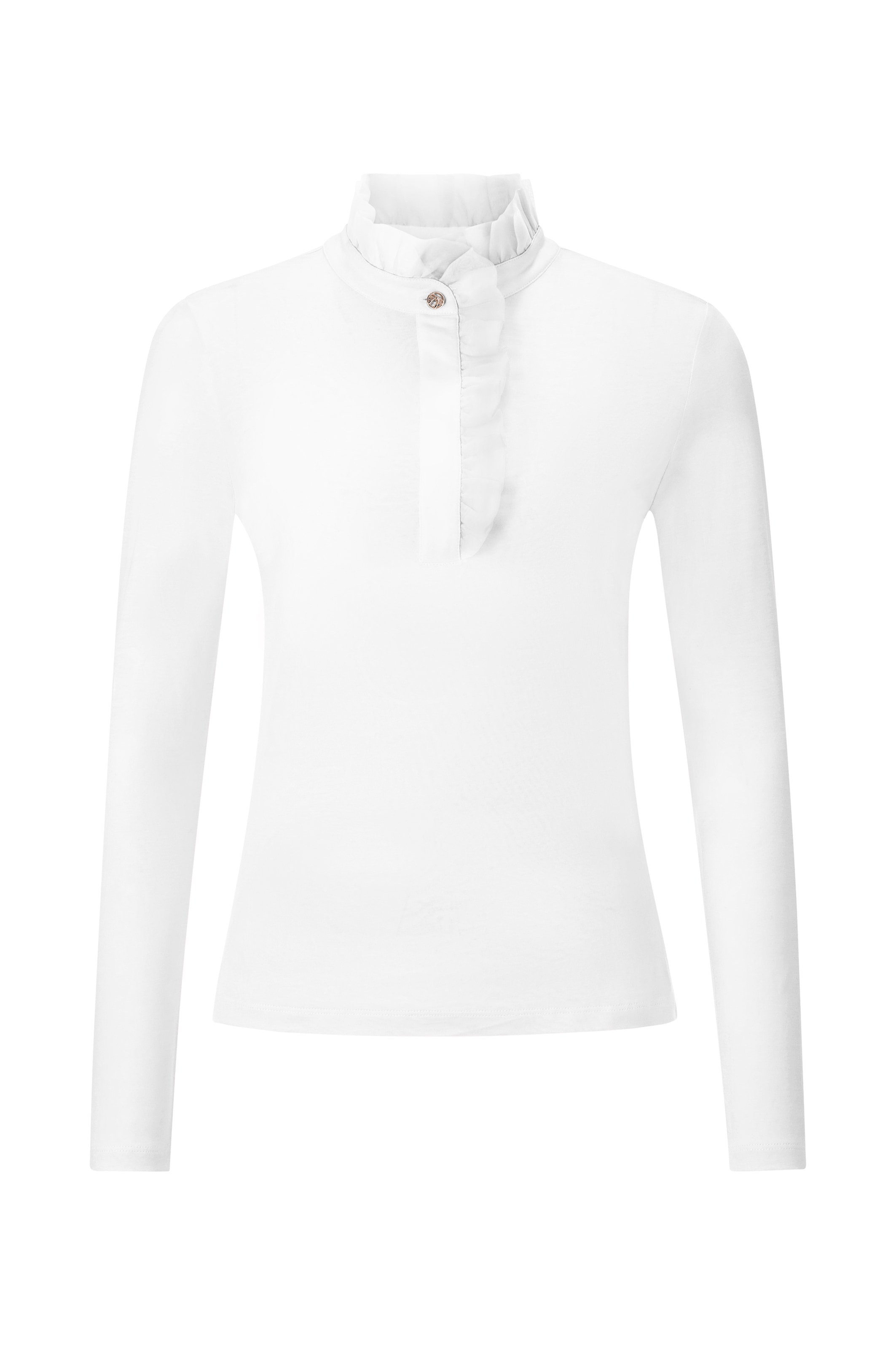 RICHROYAL Longsleeve mit Rüschenkragen, gerader Schnitt