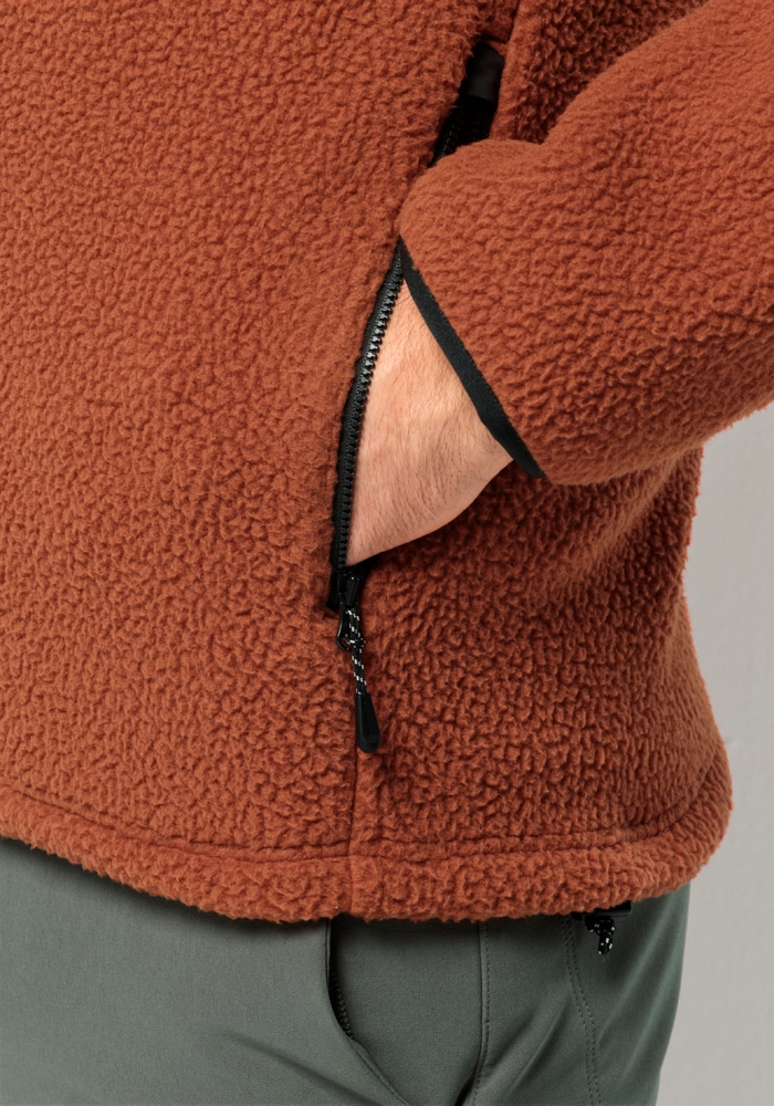 Jack Wolfskin Fleecejacke »KAMMWEG PILE FZ M«, mit Kapuze