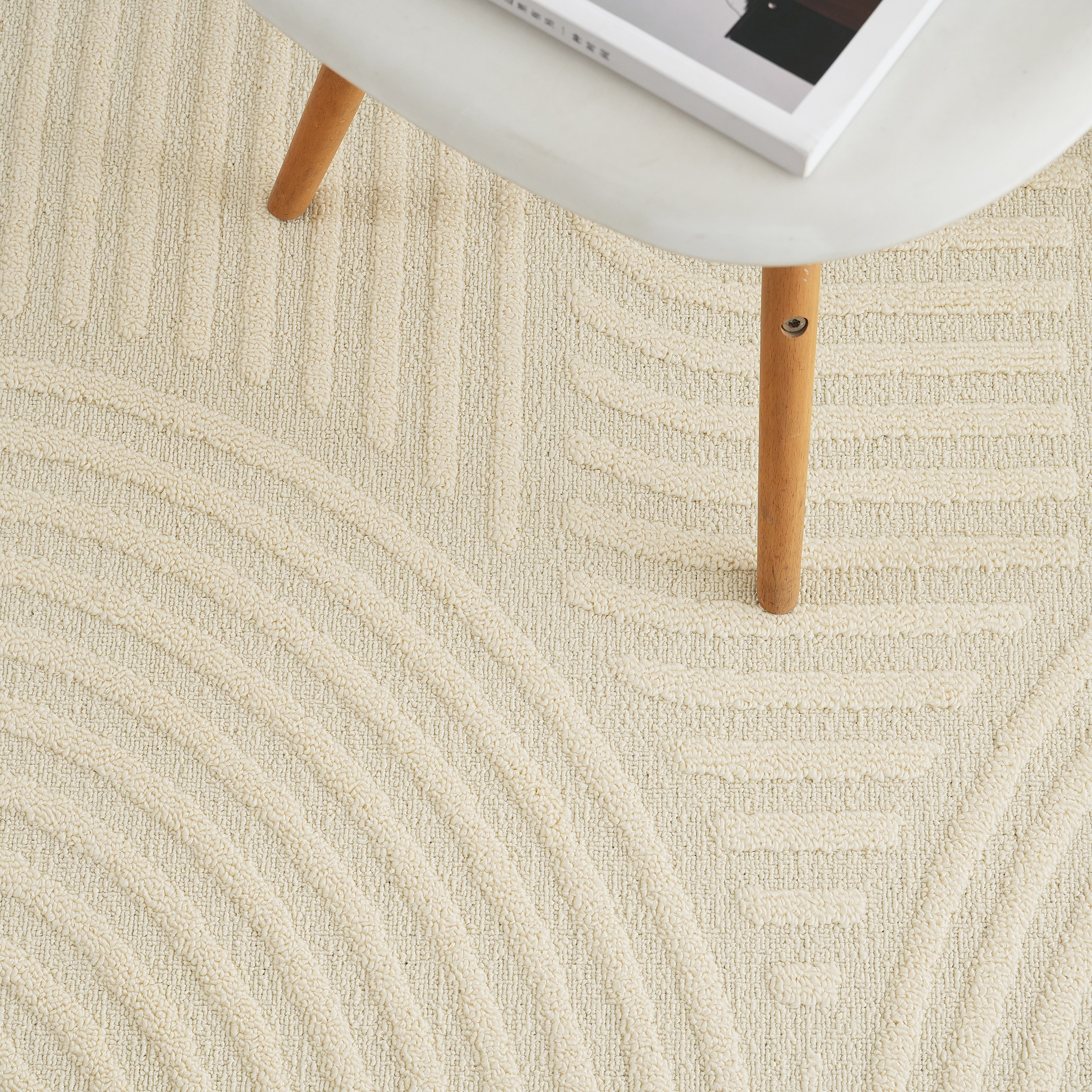 my home Teppich »Jola Hoch-Tief-Design, Scandi-Look, Zen« rechteckig 10 mm Höhe Boho, Modern, 3D, Wohnzimmer, Schlafzimmer, wasserabweisend