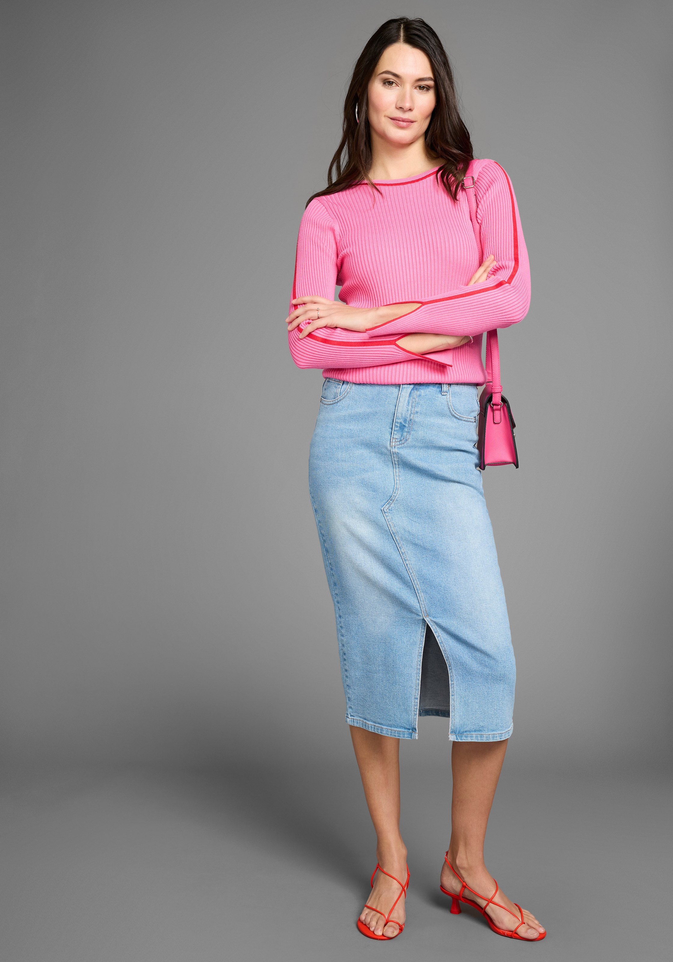HECHTER PARIS Strickpullover, mit Kontrastdetails