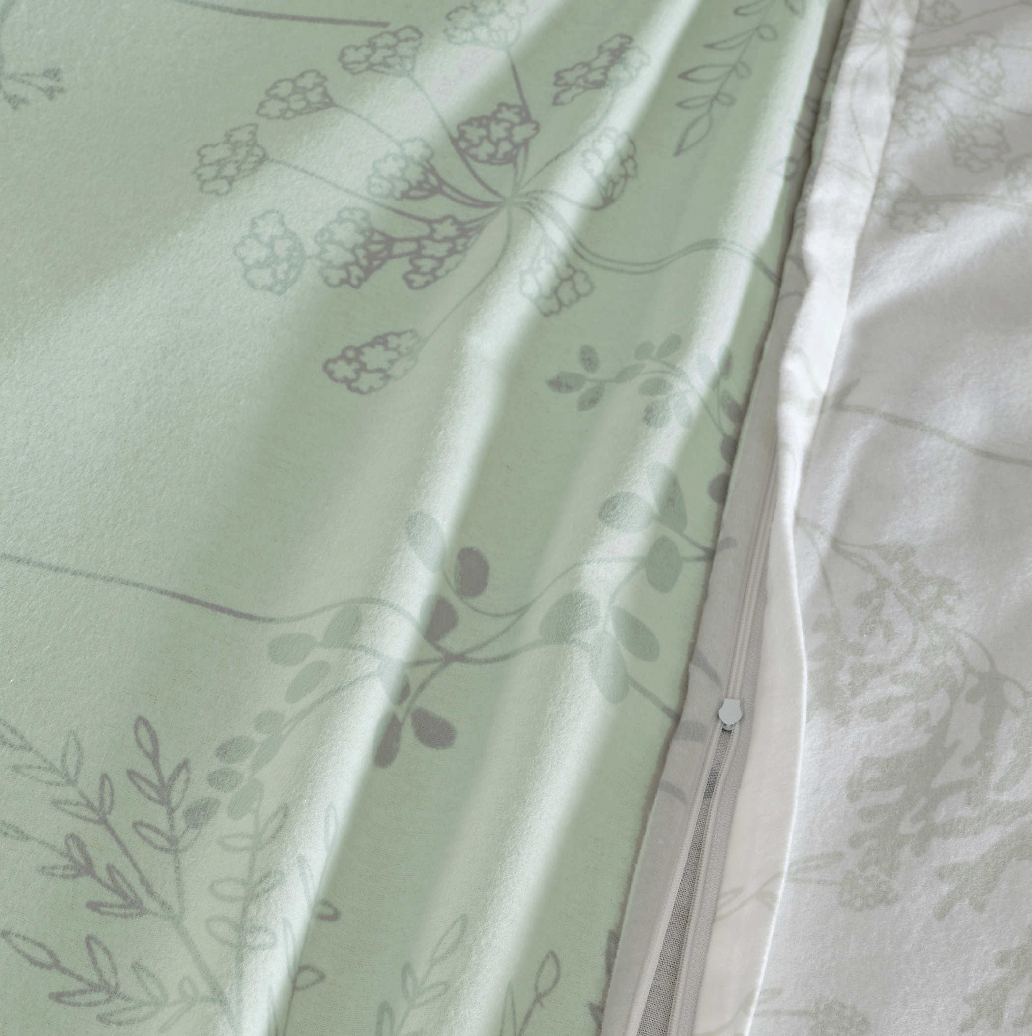 Florella Bettwäsche »»Isabel salbei « Flausch-Flanell,  100% Baumwolle«