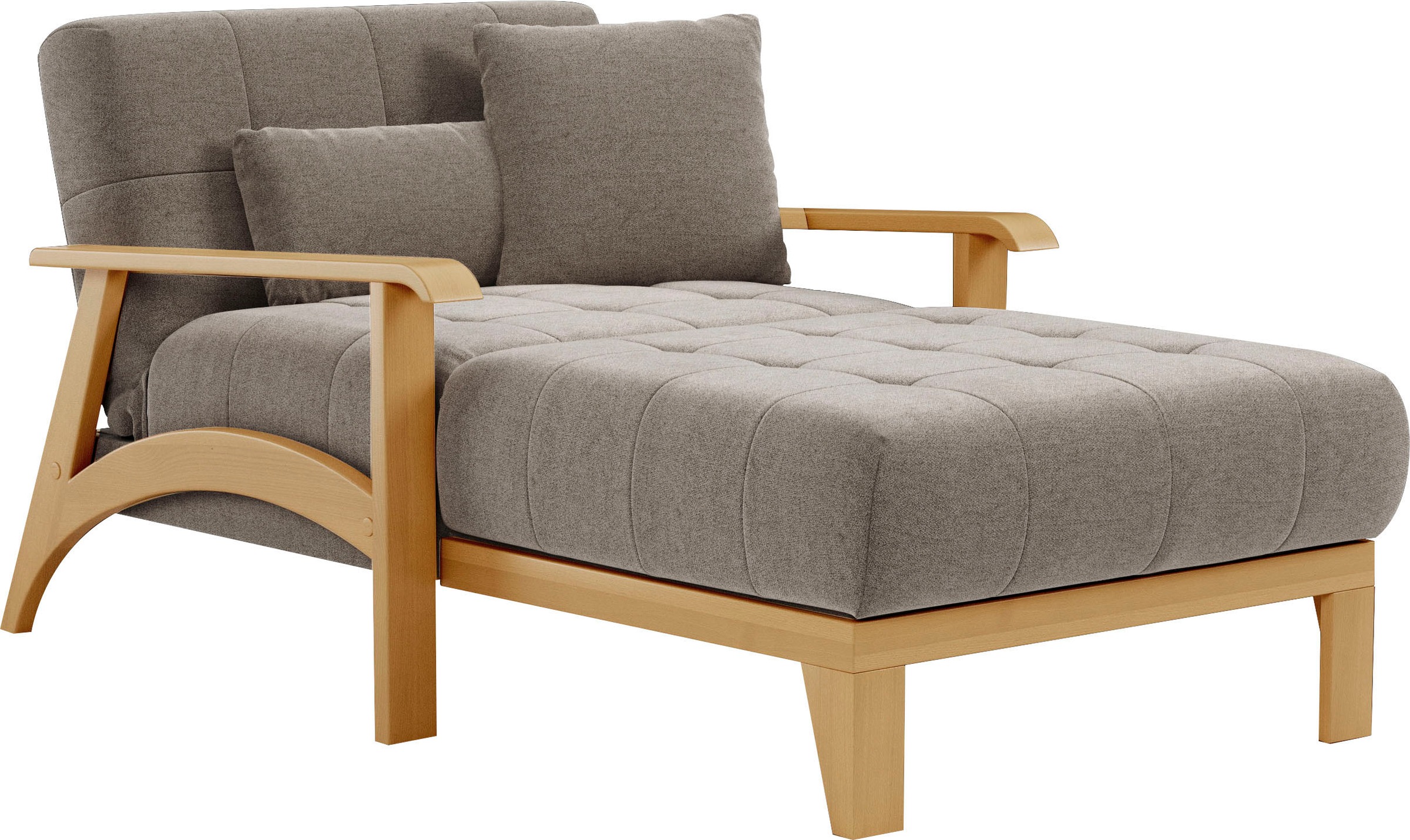 sit&more Recamiere »Billund«, Armlehnen aus eichefarbigem Buchenholz, verschiedene Bezüge und Farben