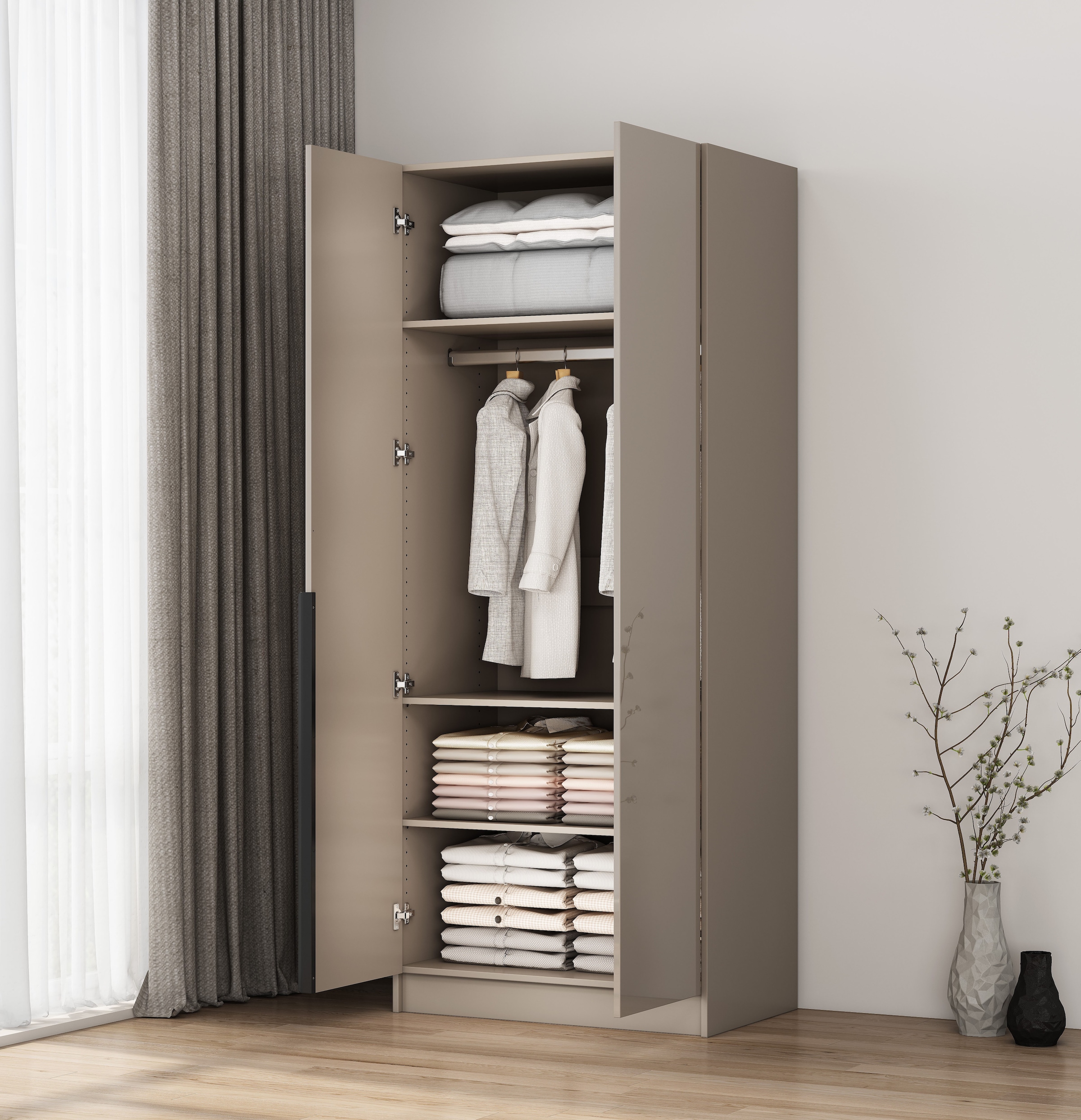 OTTO home Kleiderschrank »Annor Schlafzimmerschrank Breite 82cm hochglanz Schrank Garderobe«
