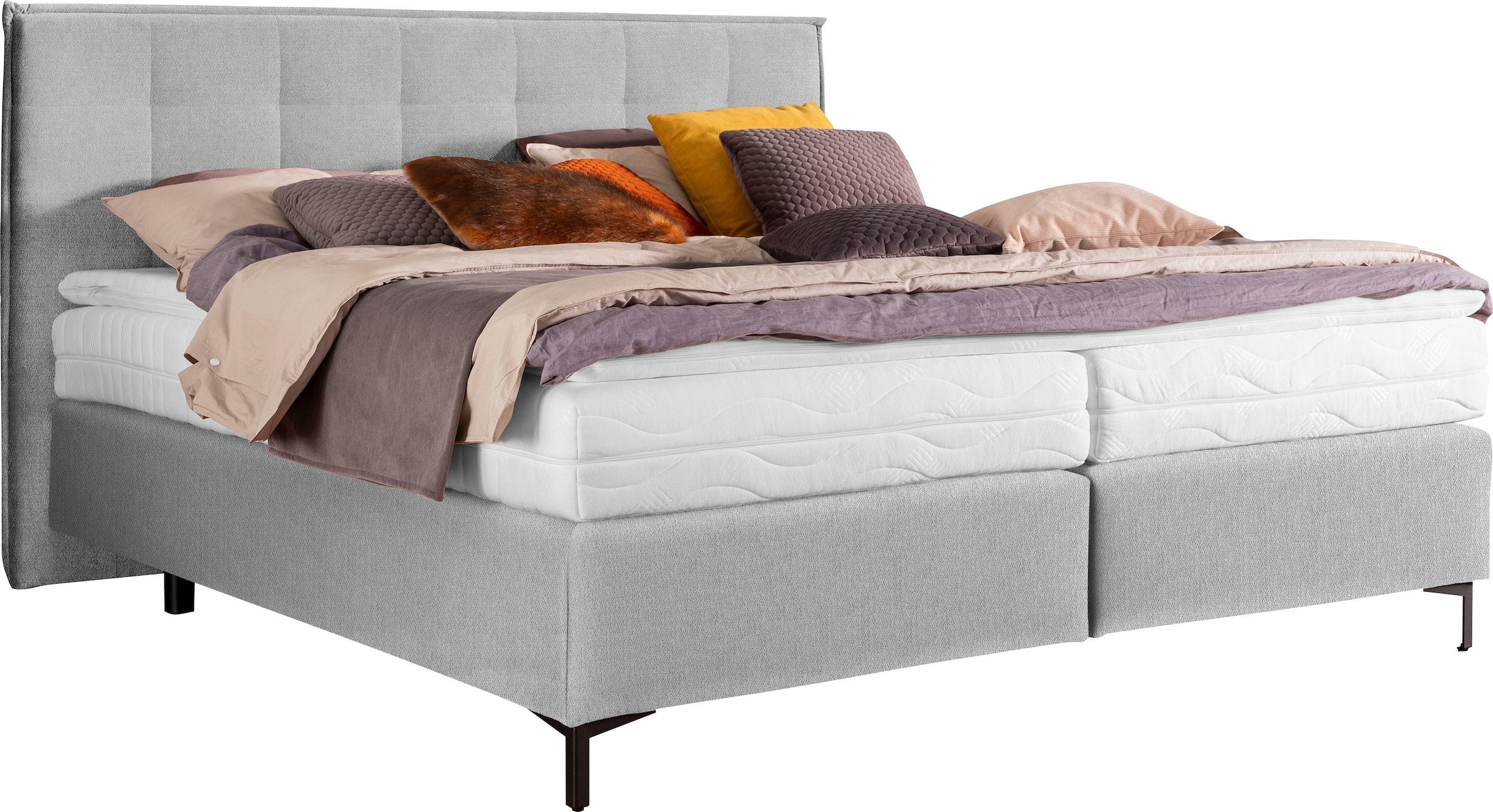 alina Boxspringbett »Elmar« mit gestepptem Kopfteil, inklusive Matratze und Topper