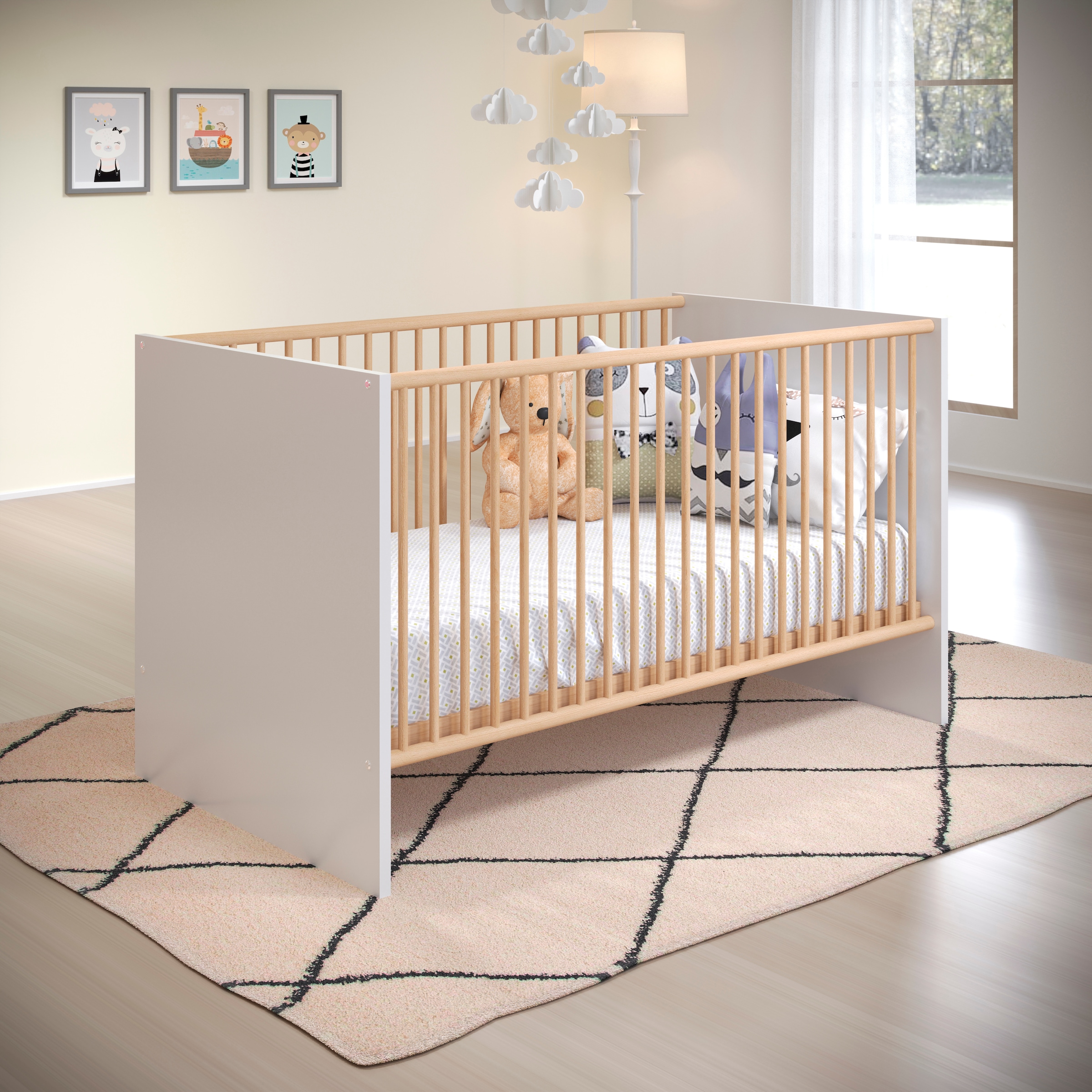 trendteam Babymöbel-Set »Mats«, (Set, 3 tlg., Bett, Wickelkommode, Schrank)