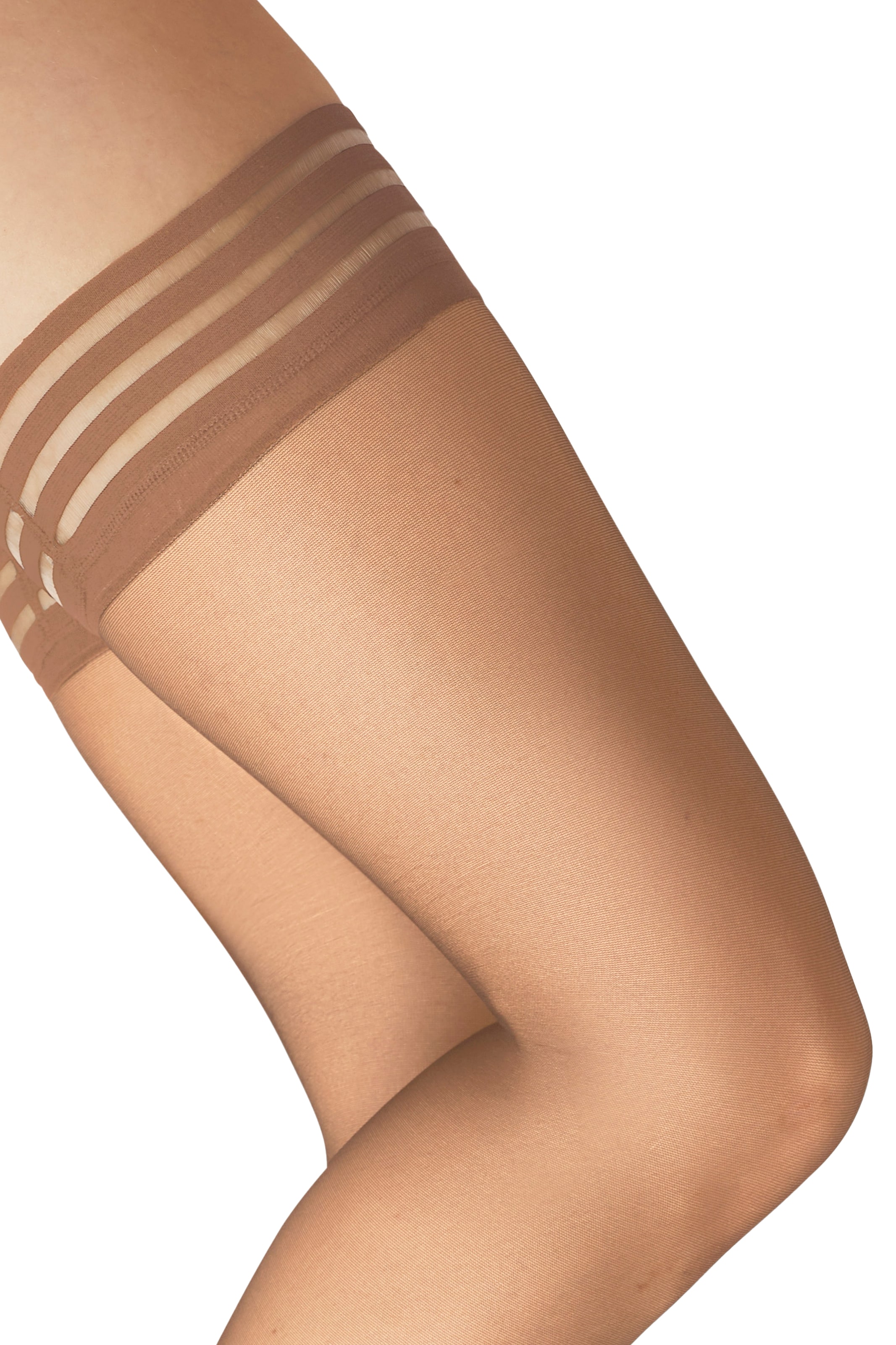 Camano Halterlose Feinstrümpfe 20 2 Paar, 2 Paar tlg. seidig, matter Effekt, druckfreier Bund