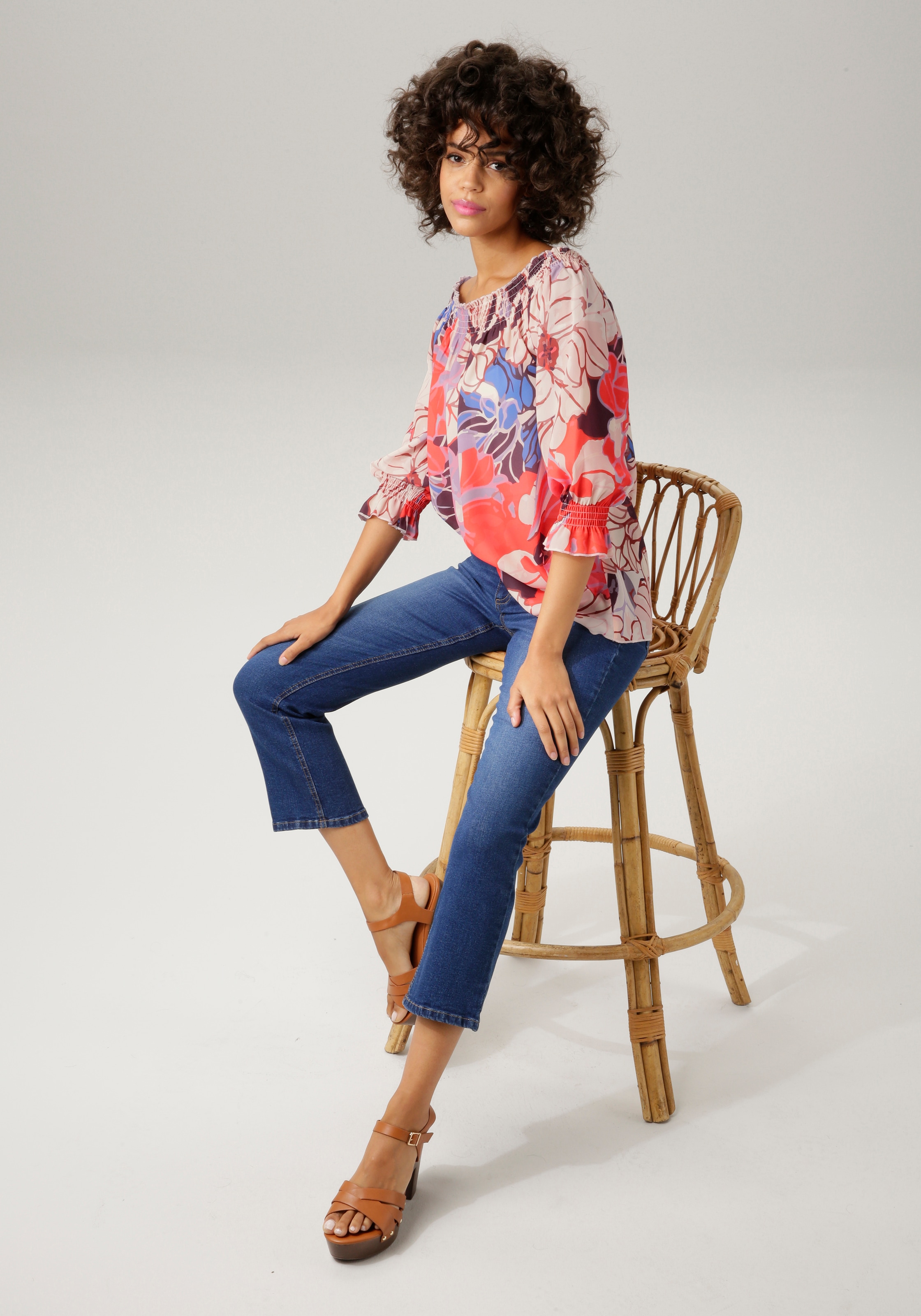 Aniston CASUAL Bootcut-Jeans, in trendiger 7/8-Länge
