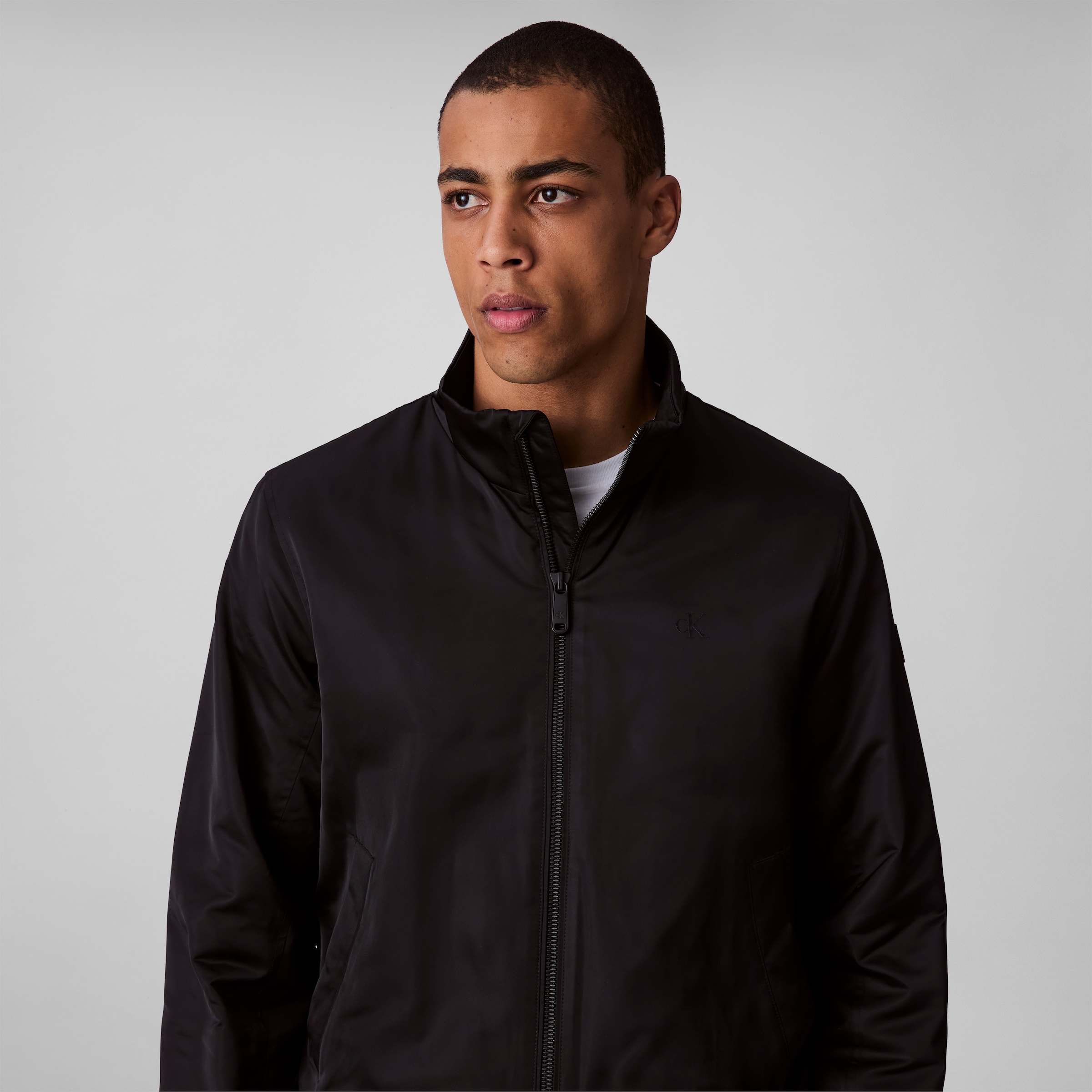 Calvin Klein Jeans Bomberjacke »LS PADDED HARRINGTON JACKET«, ohne Kapuze, Mit Rundhalsausschnitt mit Stehkragen