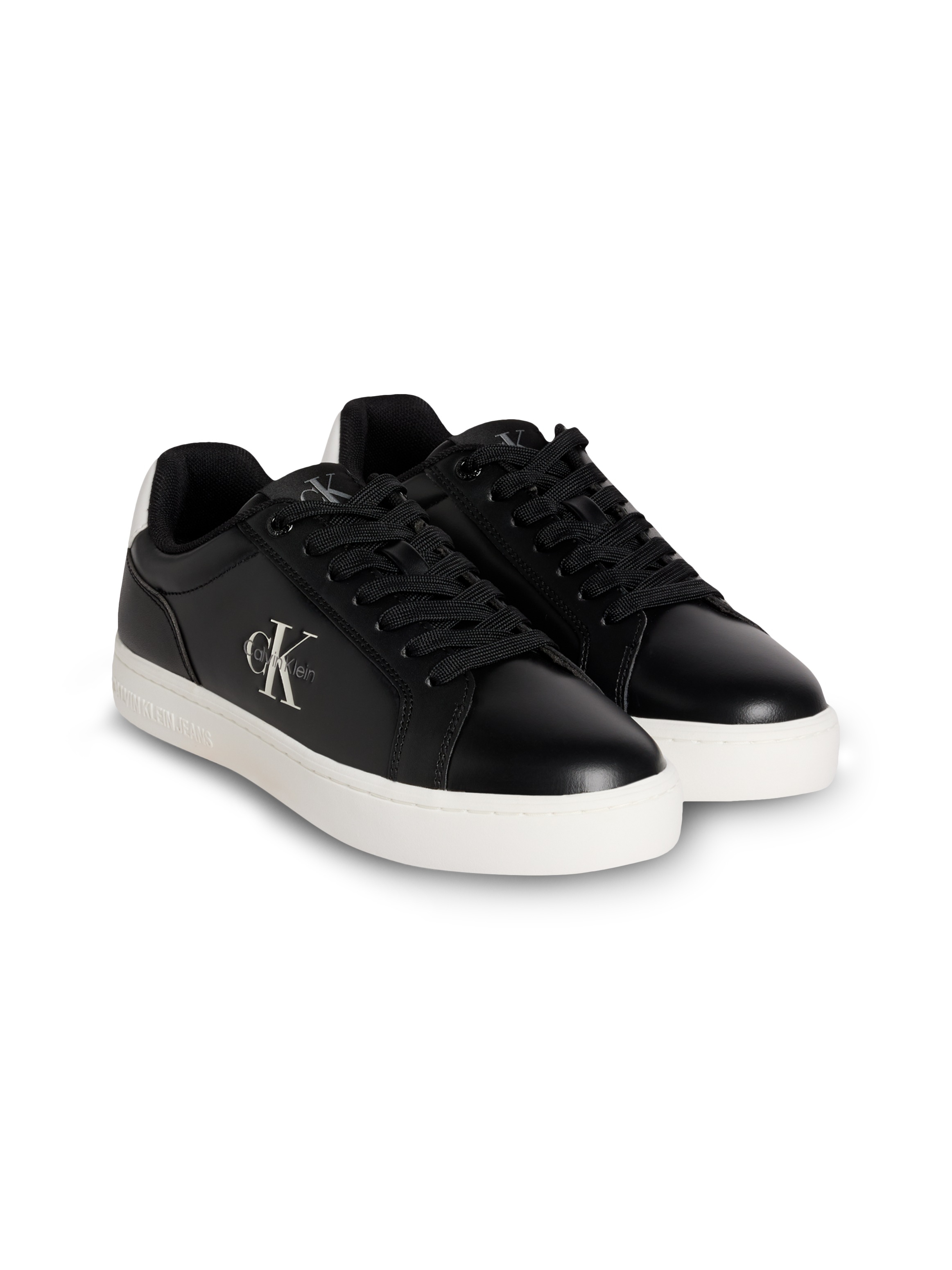 Calvin Klein Jeans Plateausneaker »CLASSIC CUPSOLE MONO LTH WN«, Schnürschuh, Halbschuh, Freizeitschuh mit seitlichem Logo
