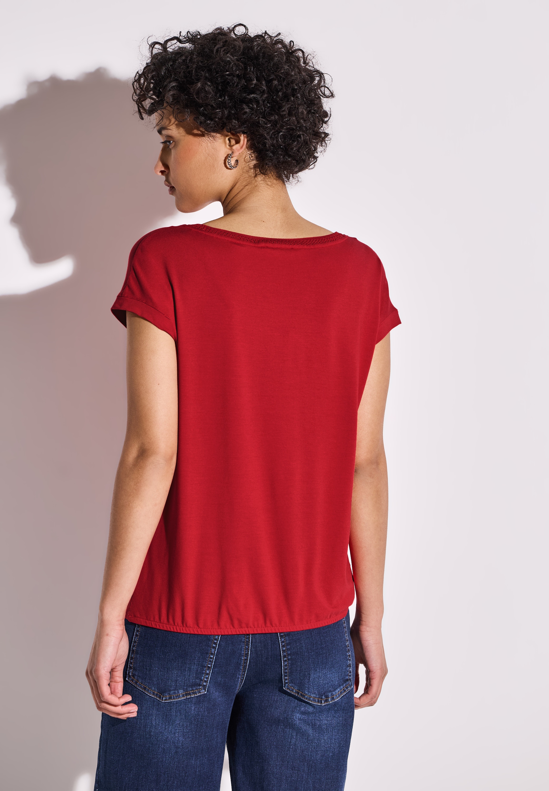 STREET ONE T-Shirt, mit Dekortape und elastischem Saum