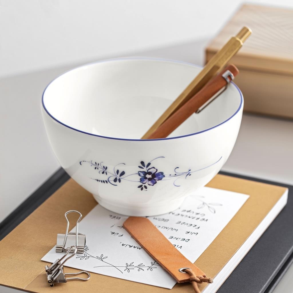 Villeroy & Boch Geschirr-Set »Basic-Set Vieux Luxembourg 6er Set weiß-blau« Spülmaschinengeeignet, Mikrowellengeeignet